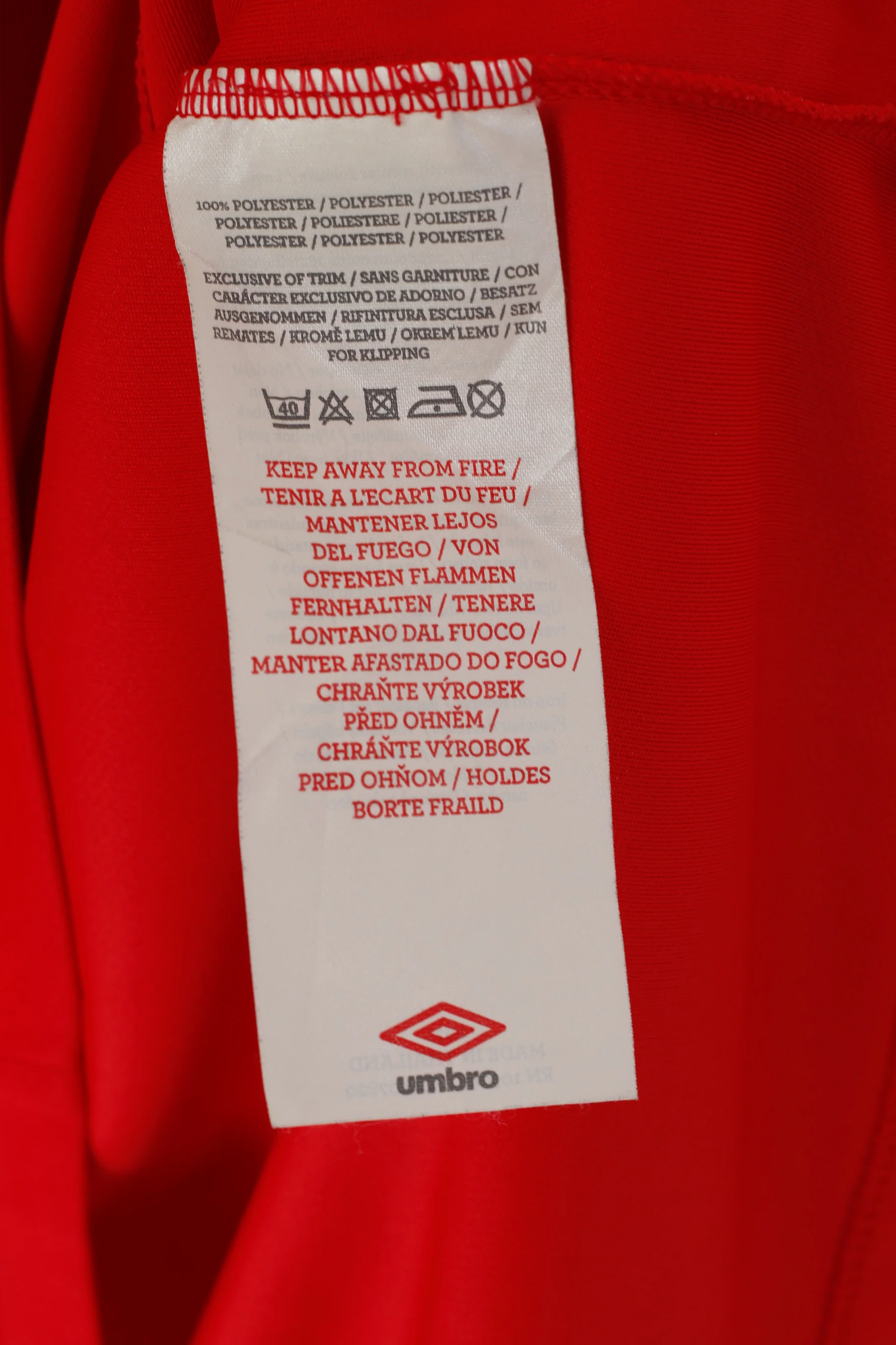 Umbro Men L Shirt Red A.F.C. Sunderland Football Club Sportswear Jersey Top - Image 5