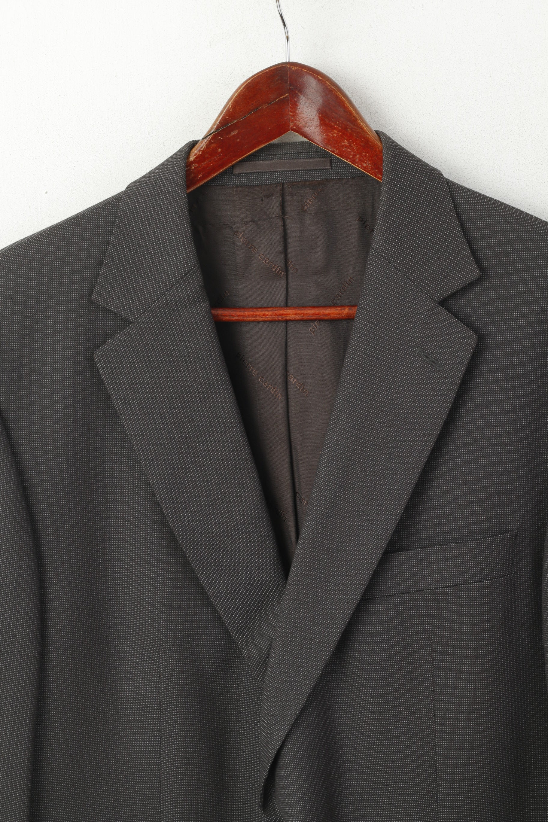 Pierre Cardin Men 52 42 Blazer Brown Silver Wool Silk Blend Single Breasted Jacket - Image 2