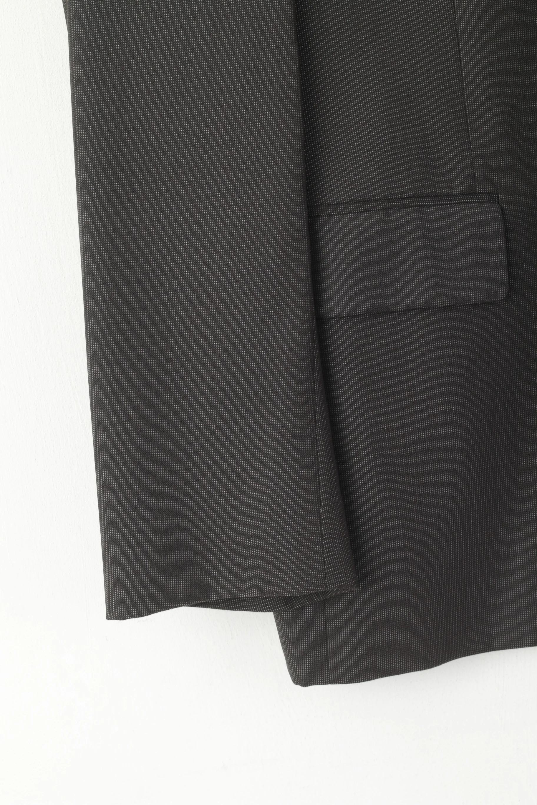 Pierre Cardin Men 52 42 Blazer Brown Silver Wool Silk Blend Single Breasted Jacket - Image 3