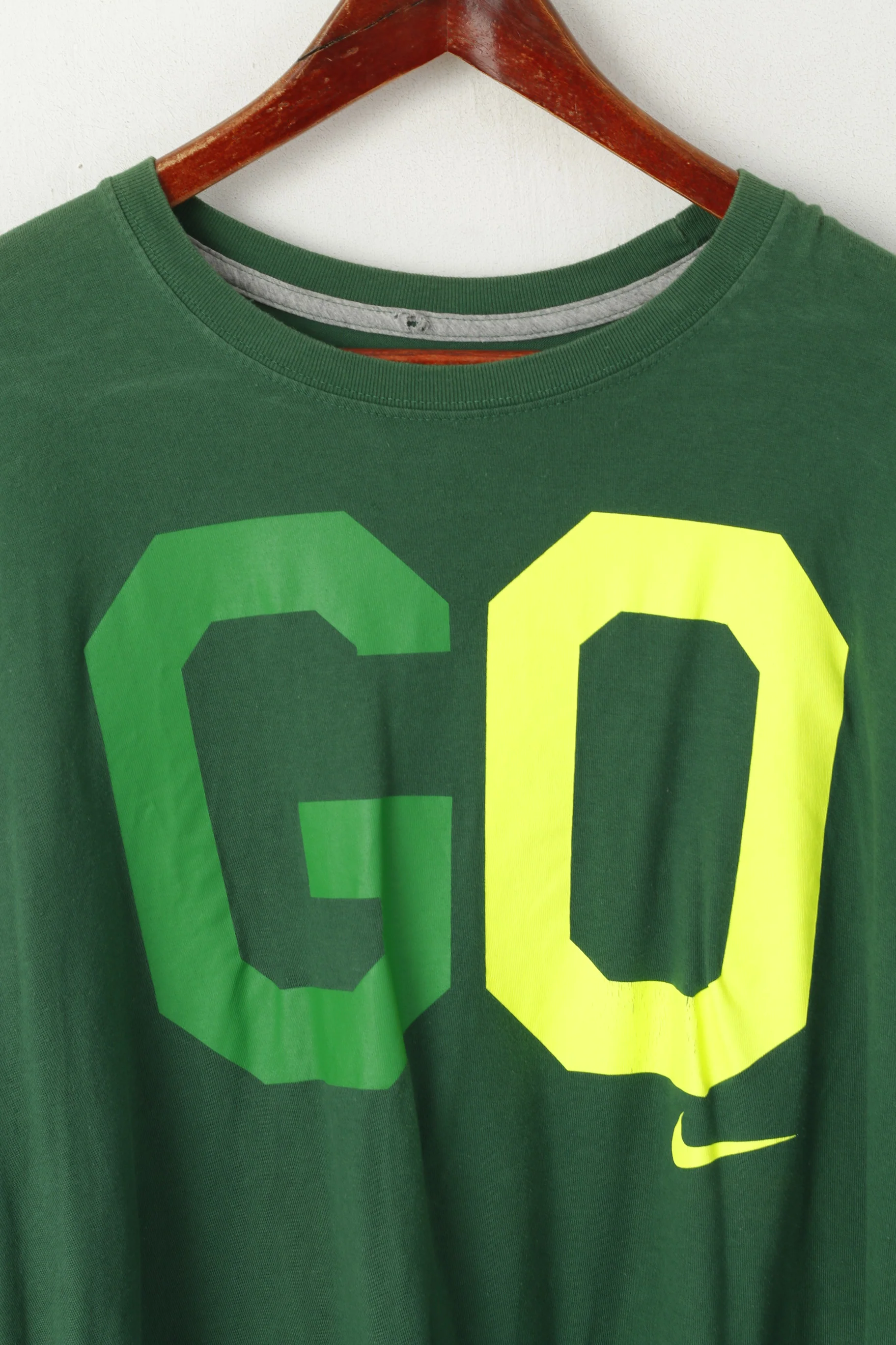 Nike Men XXL T- Shirt Green Cotton Athletic Dept Standard Fit Go Faster Top - Image 2