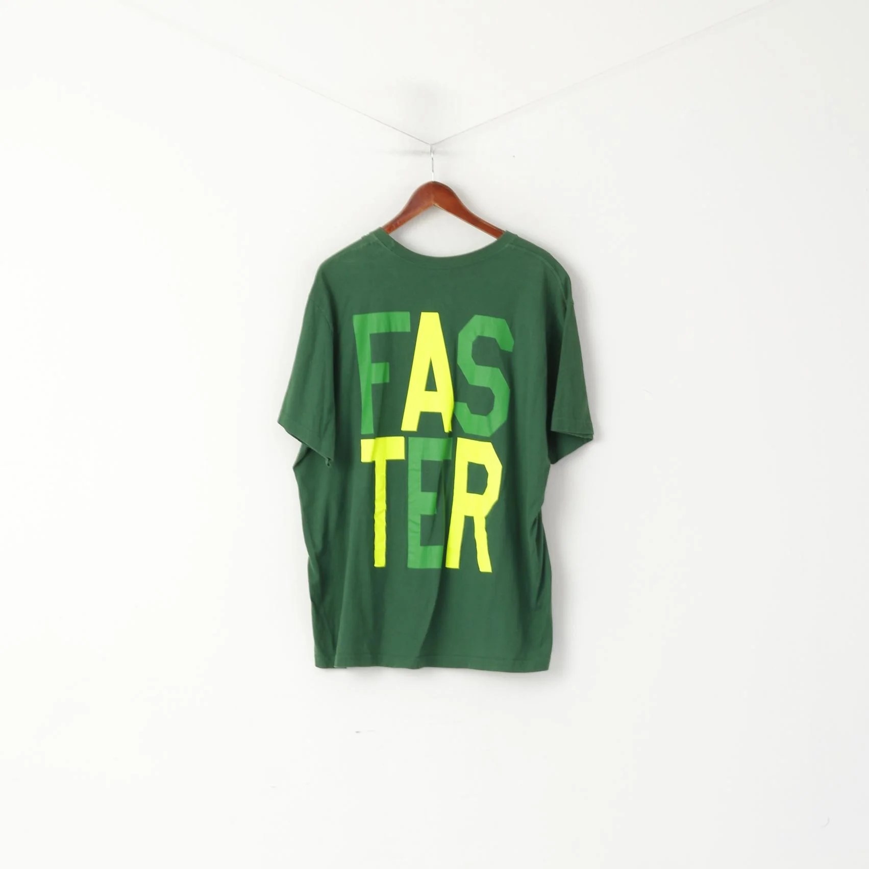 Nike Men XXL T- Shirt Green Cotton Athletic Dept Standard Fit Go Faster Top - Image 4