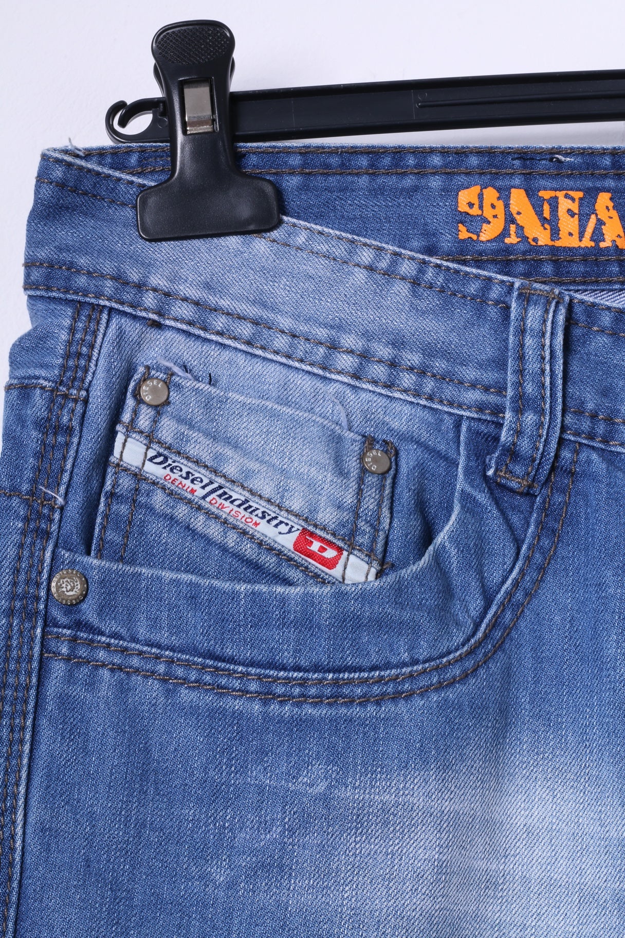 Diesel Industry Mens 33 Trousers Blue Jeans Faded Styled in Italy Denim Pants - Image 2