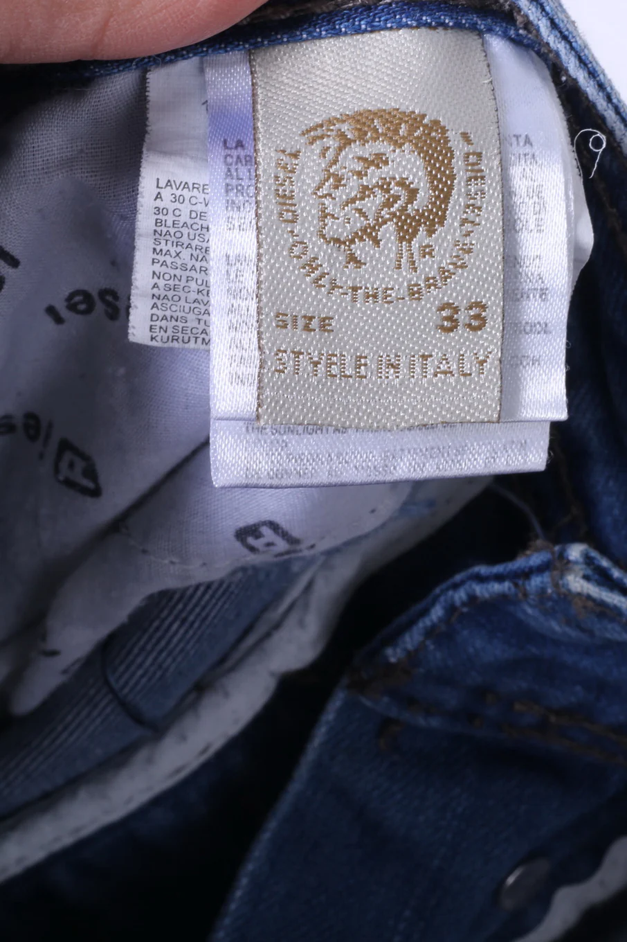 Diesel Industry Mens 33 Trousers Blue Jeans Faded Styled in Italy Denim Pants - Image 5