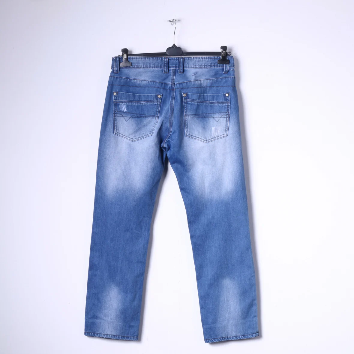 Diesel Industry Mens 33 Trousers Blue Jeans Faded Styled in Italy Denim Pants - Image 7