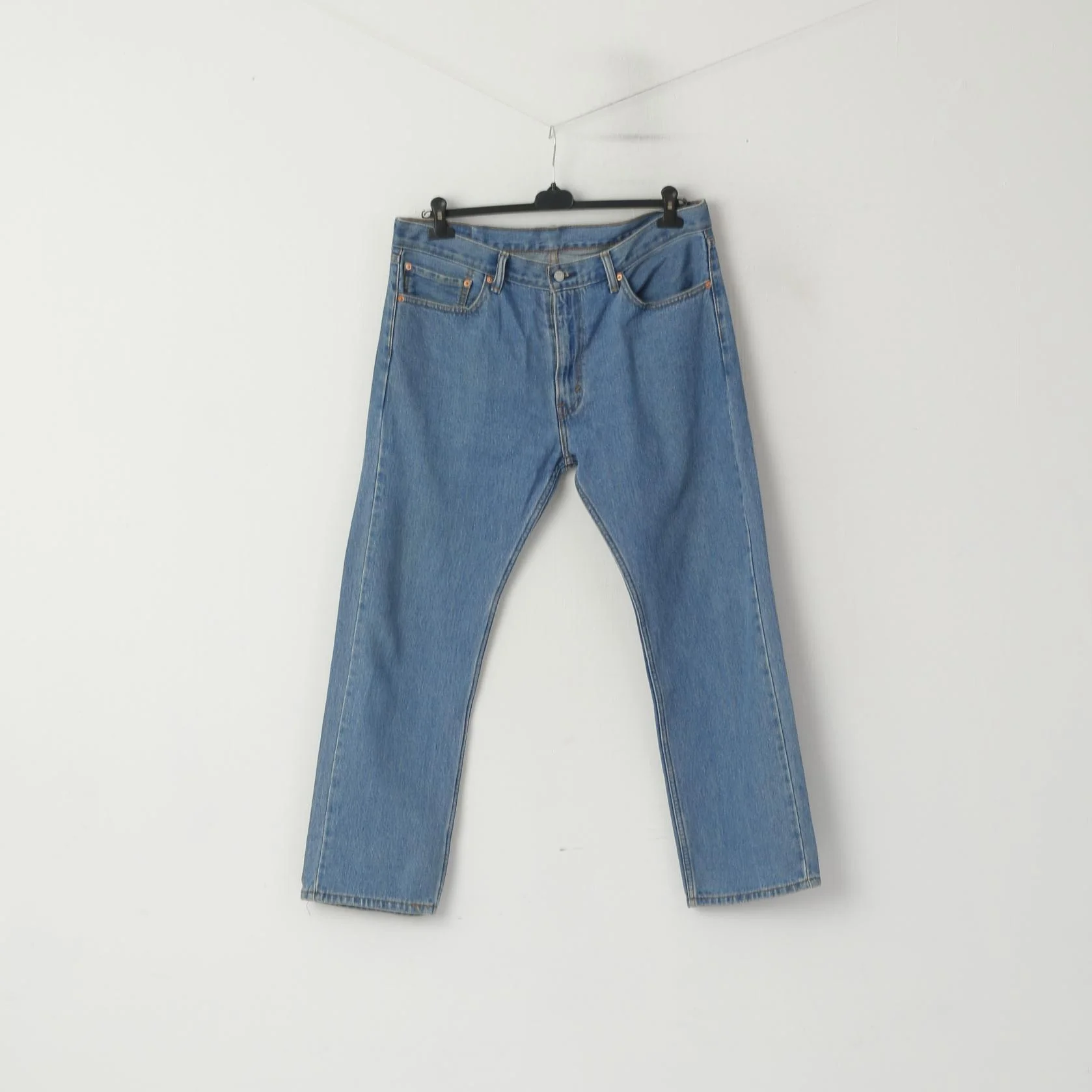 Levi's 505 Men 36 Jenas Trousers Blue Denim Cotton Classic Straight Leg Pants