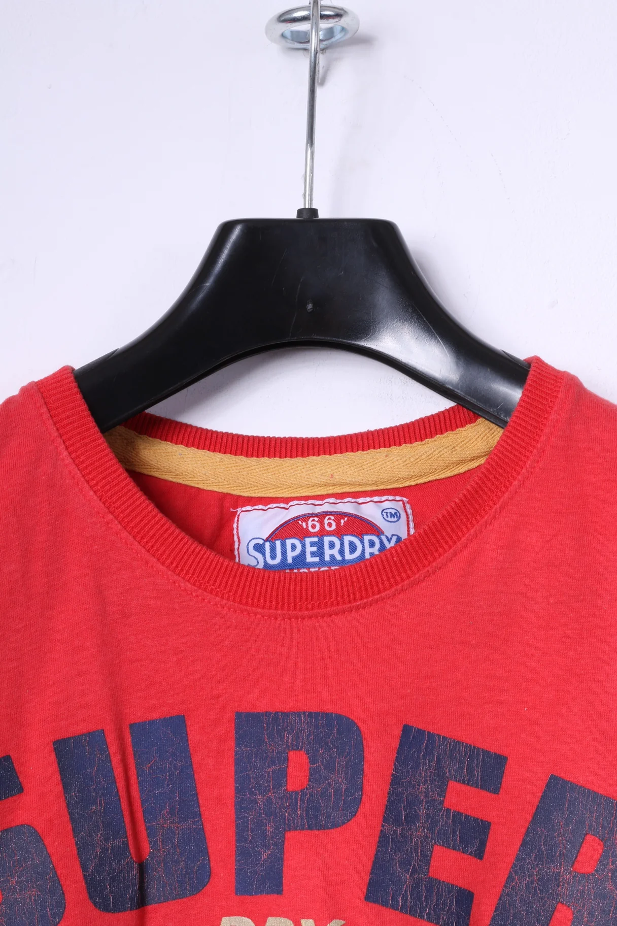 Superdry Mens L T-Shirt Red Cotton Motor Oil Graphic Gasoline Slim Fit Top - Image 2