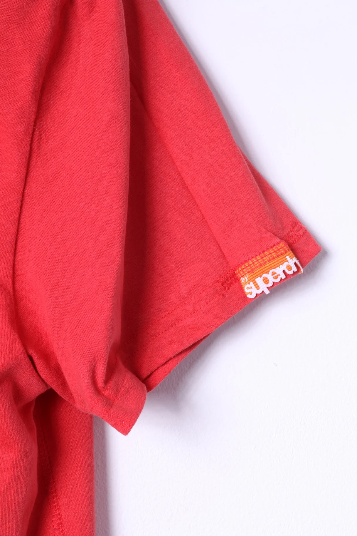 Superdry Mens L T-Shirt Red Cotton Motor Oil Graphic Gasoline Slim Fit Top - Image 7