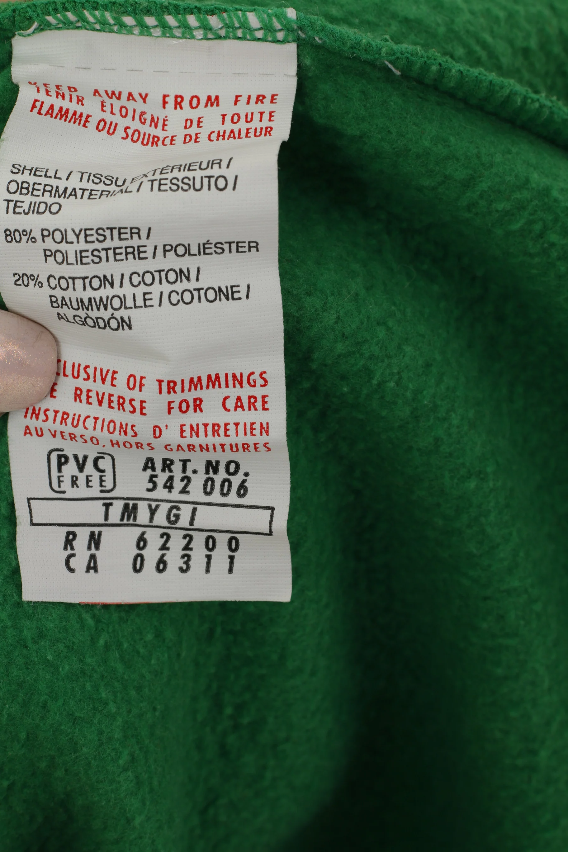 Puma Men L (M) Sweatshirt Green Red Vintage Oldschool 80s Full Zip Sport Track Top - Image 5