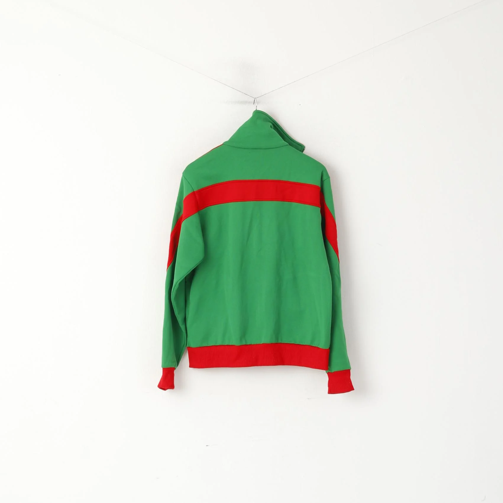 Puma Men L (M) Sweatshirt Green Red Vintage Oldschool 80s Full Zip Sport Track Top - Image 7