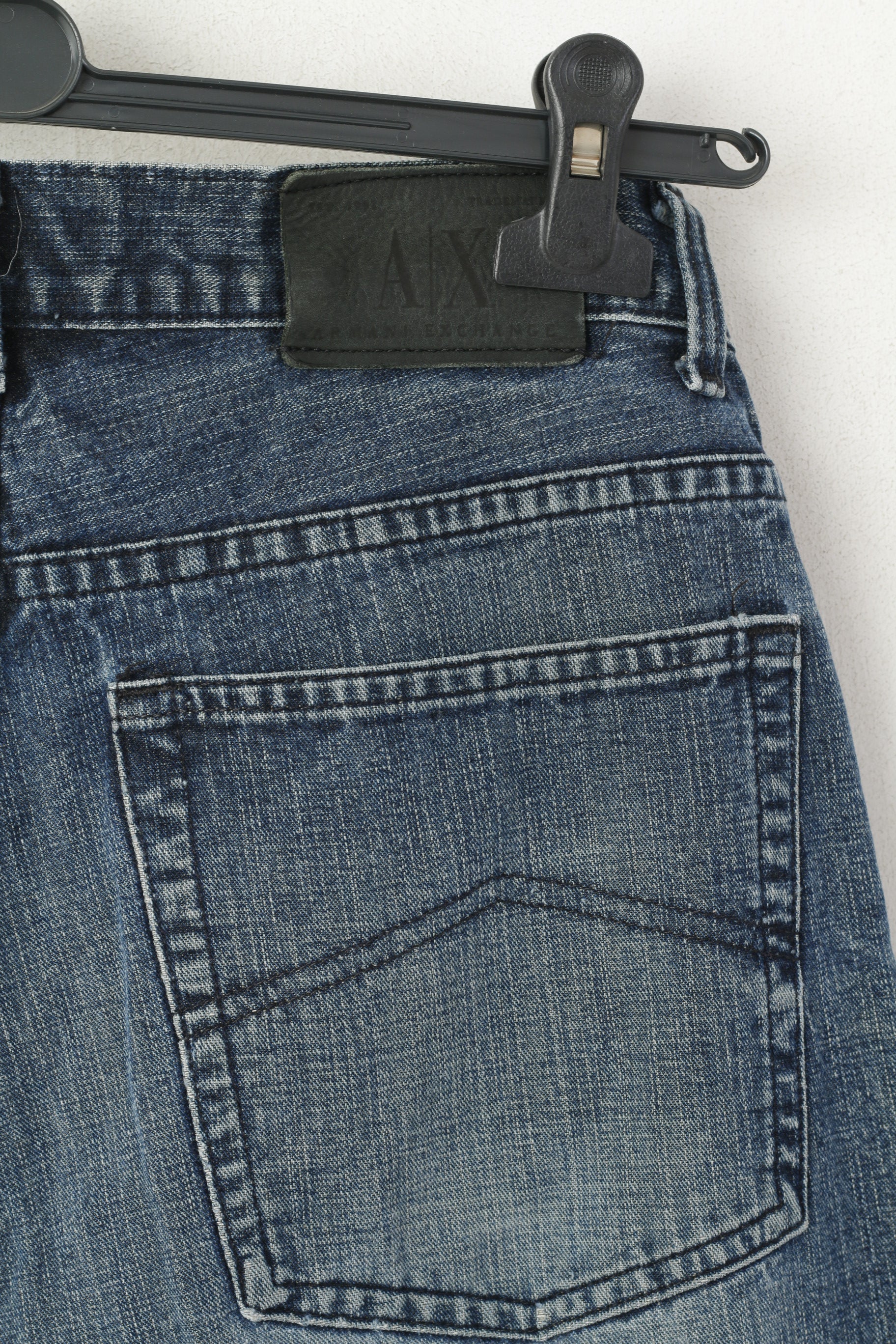 Armani Exchange Men 32 Jeans Trousers Navy Cotton AX Easy Fit Straight Pants - Image 6