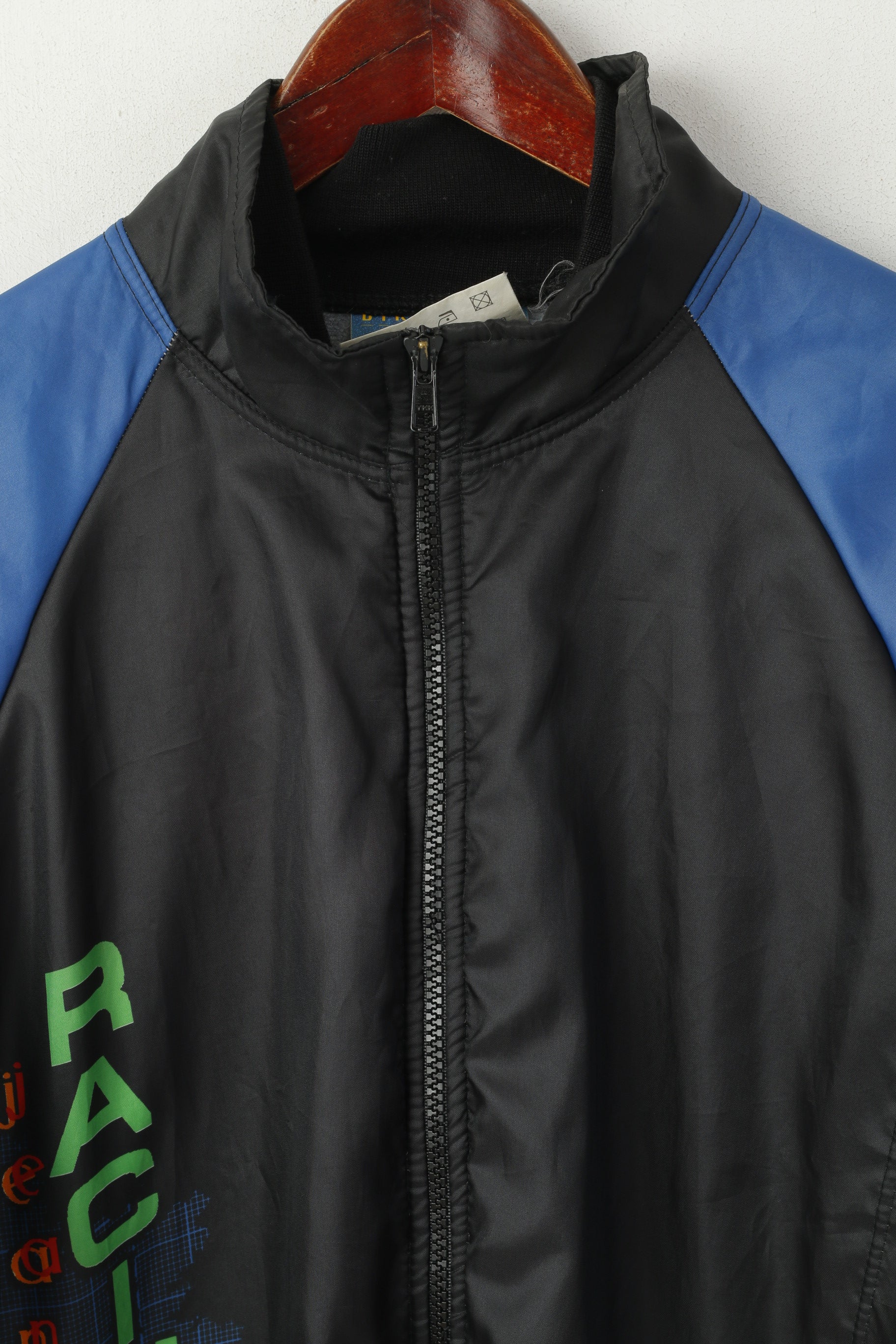 Jeantex Men M Cycling Jacket Blue Vintage Racing Team Padded Sportswear Top - Image 2