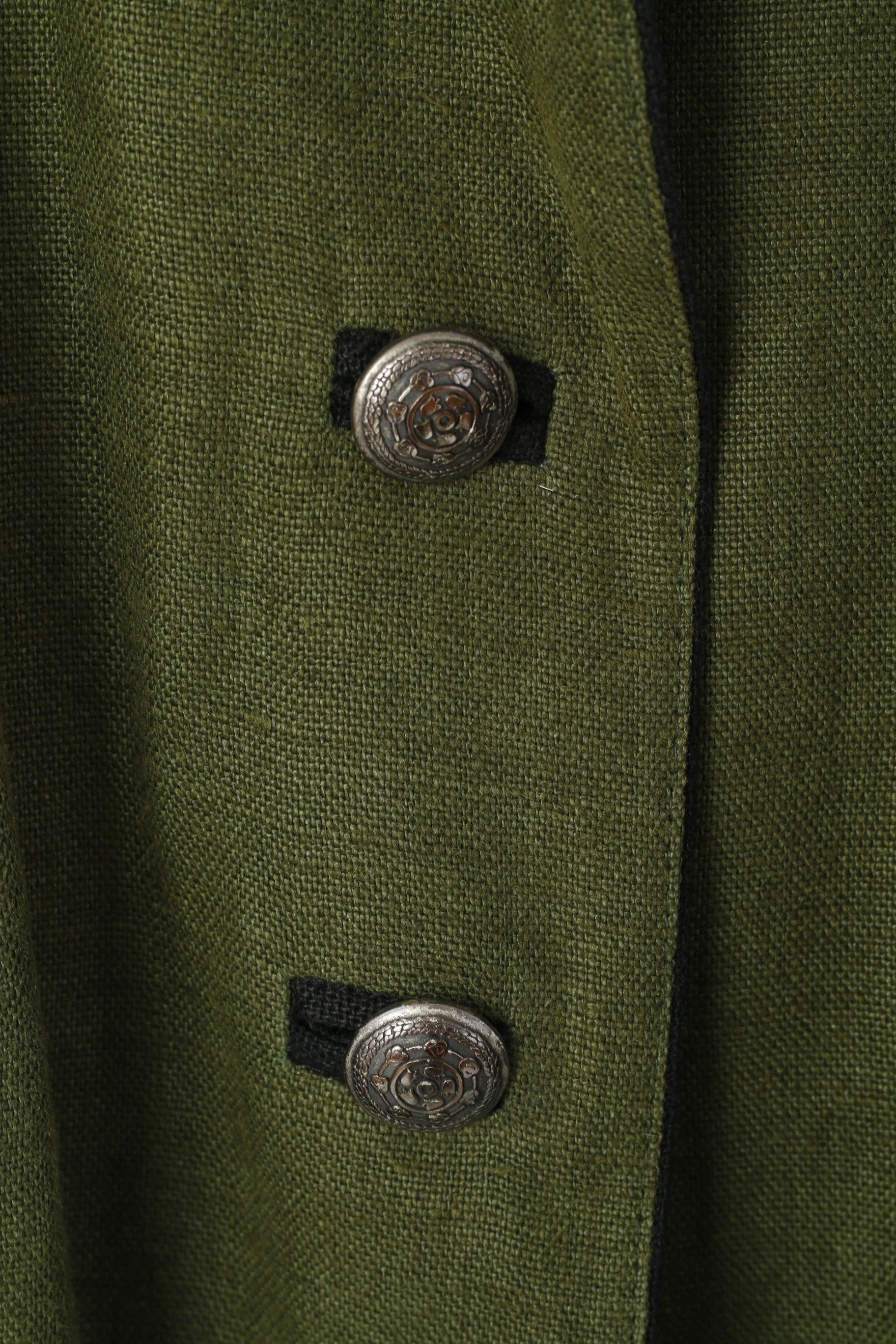 H. Moser Women 44 L Jacket Green Linen Traditional Salzburg Austria Blazer - Image 4