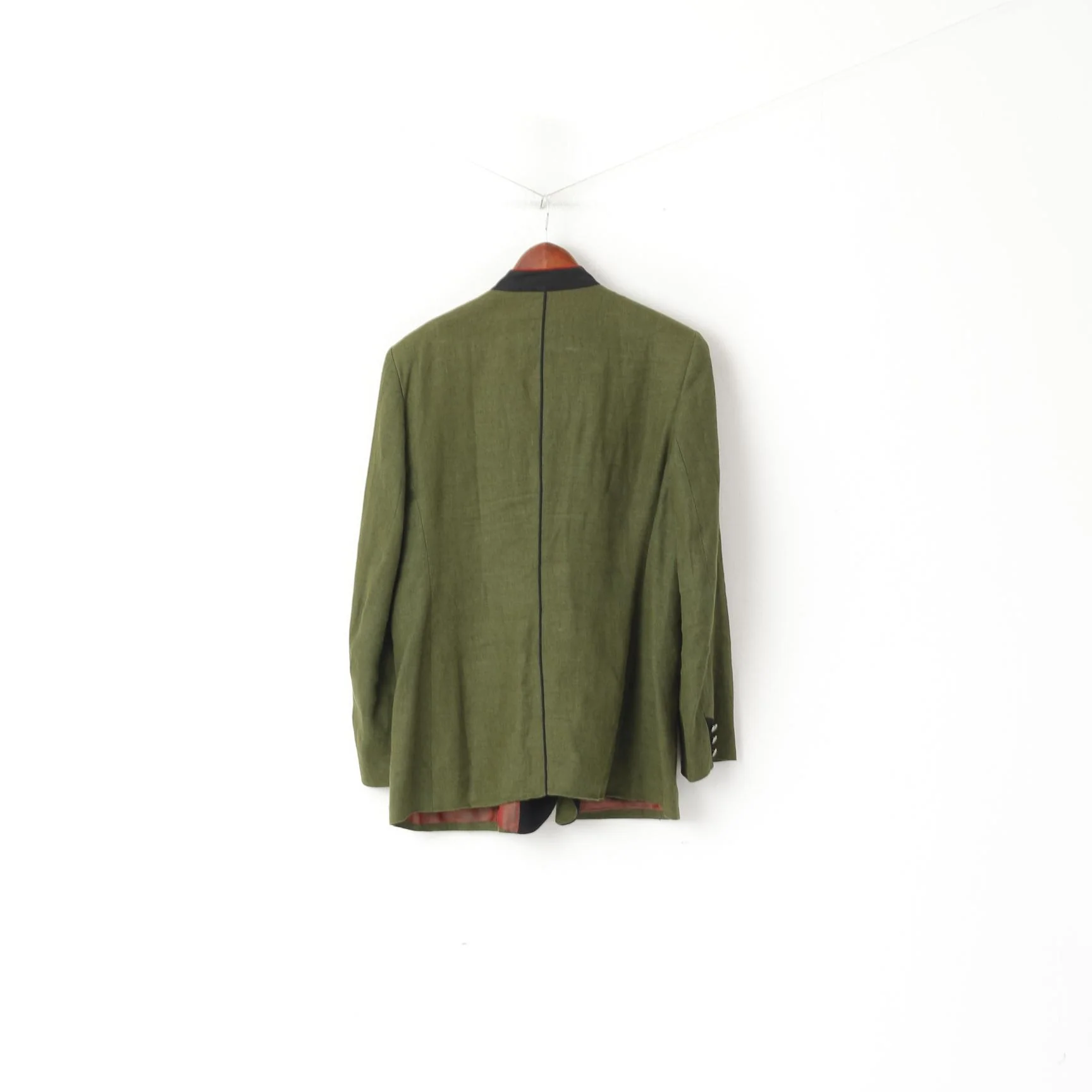 H. Moser Women 44 L Jacket Green Linen Traditional Salzburg Austria Blazer - Image 7
