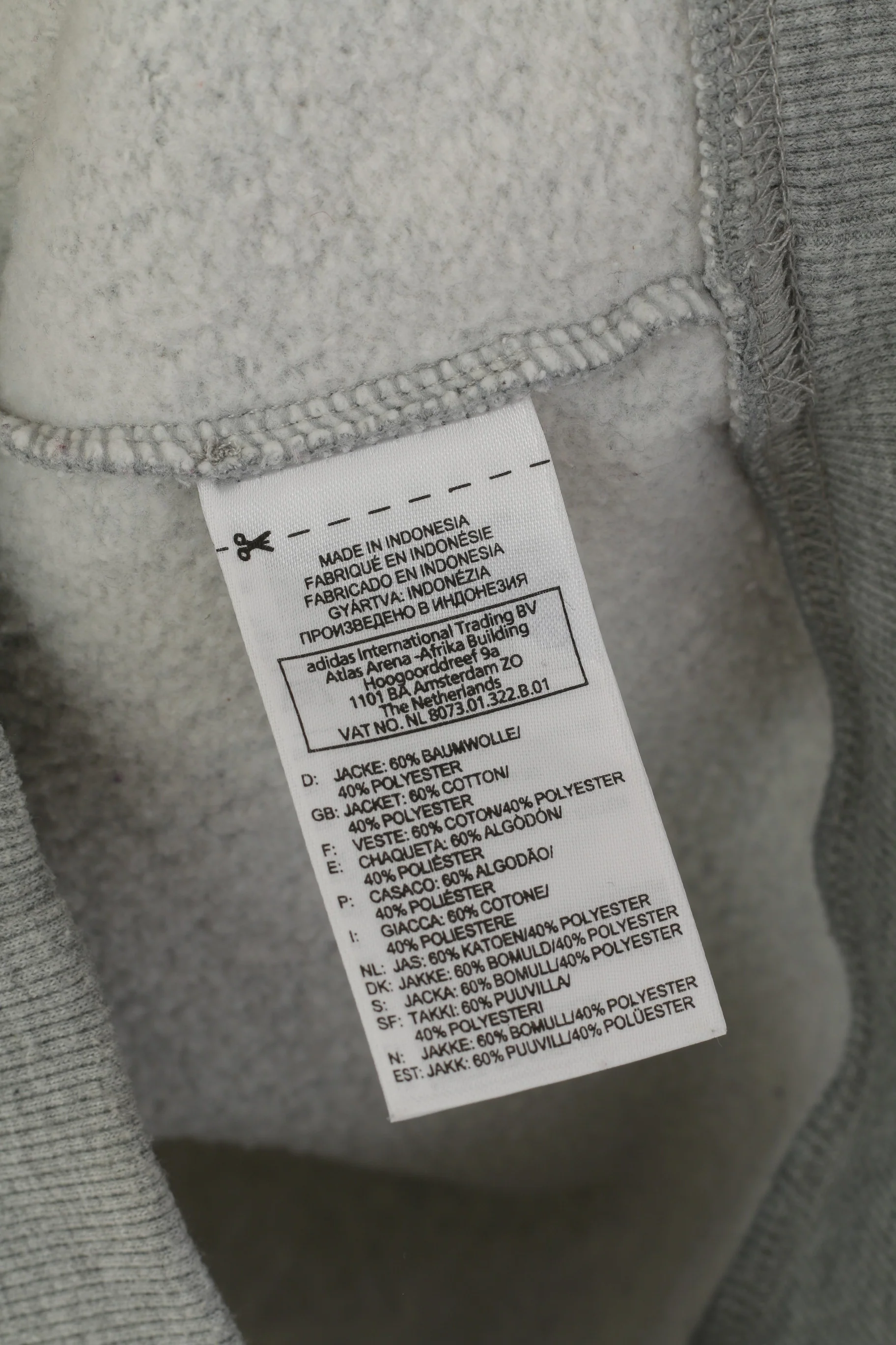 Reebok Men M Sweatshirt Grey Cotton Hooded Vintage Kangaroo Pocket Hoodie Top - Image 5