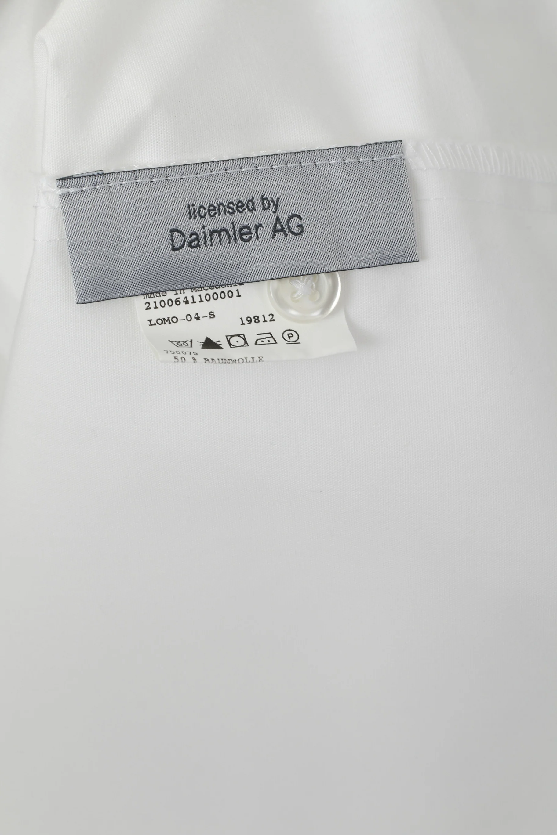 Mercedes Benz Men 38/40 L Casual Shirt White Cotton LogoLong Sleeve Top - Image 4