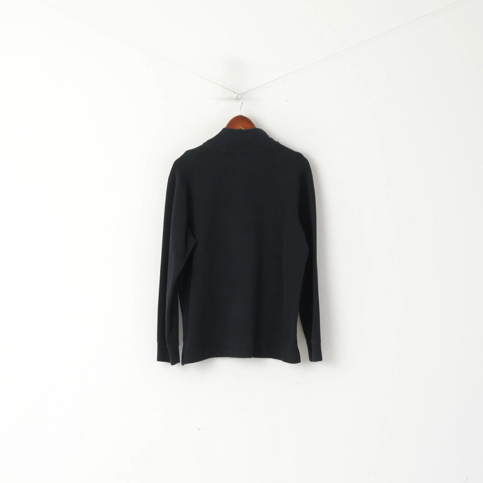 Kangol Men S Sweatshirt Black Pullover Cotton Vintage Zip Neck Sport Top - Image 6