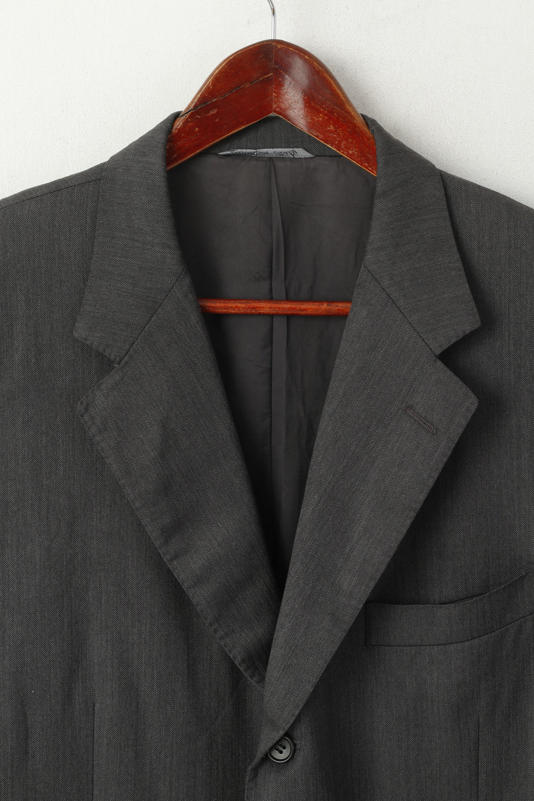 Canali Men 56 46 Blazer Gray Vintage Wool Burki Super 120's Single Breasted Jacket - Image 2