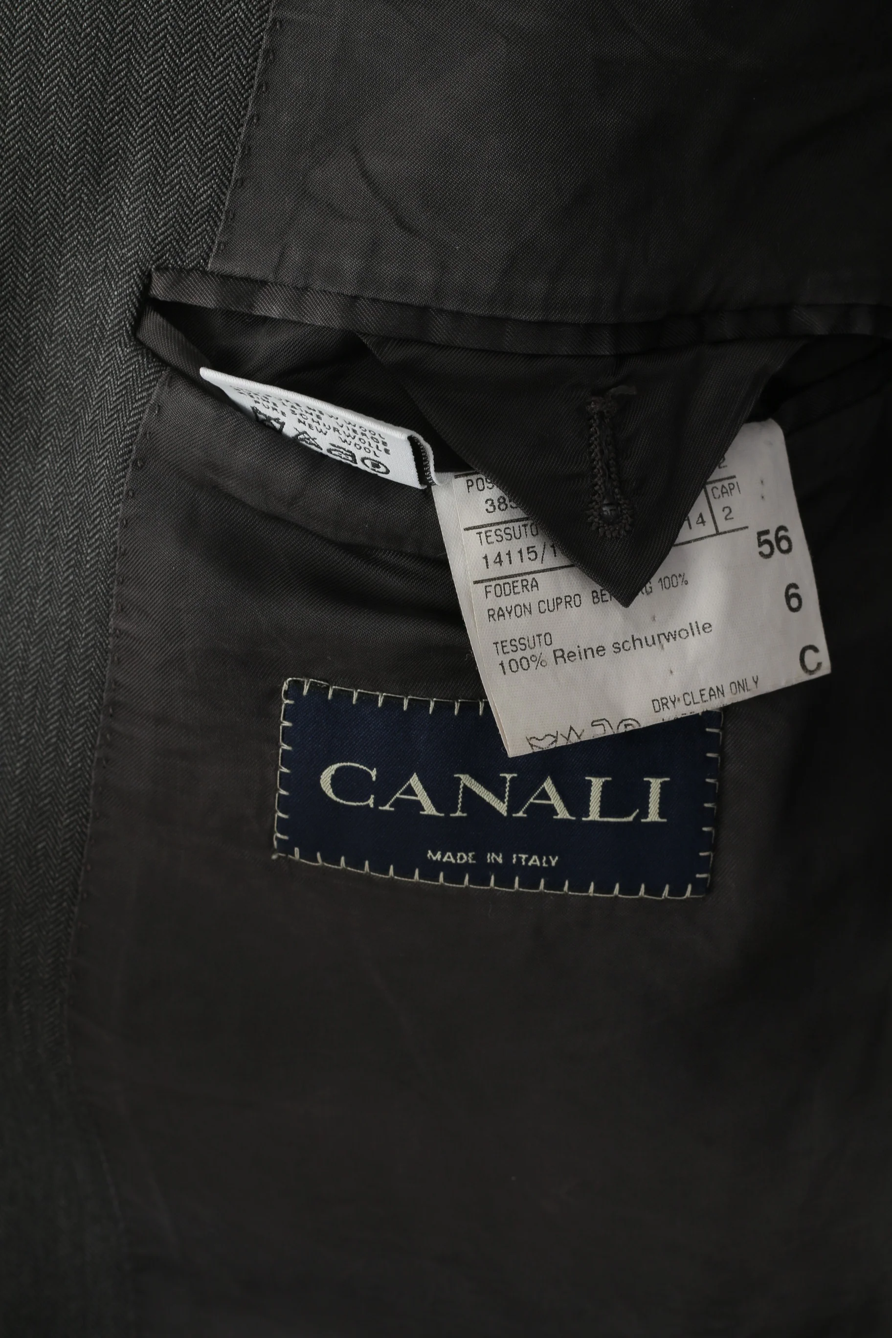 Canali Men 56 46 Blazer Gray Vintage Wool Burki Super 120's Single Breasted Jacket - Image 5