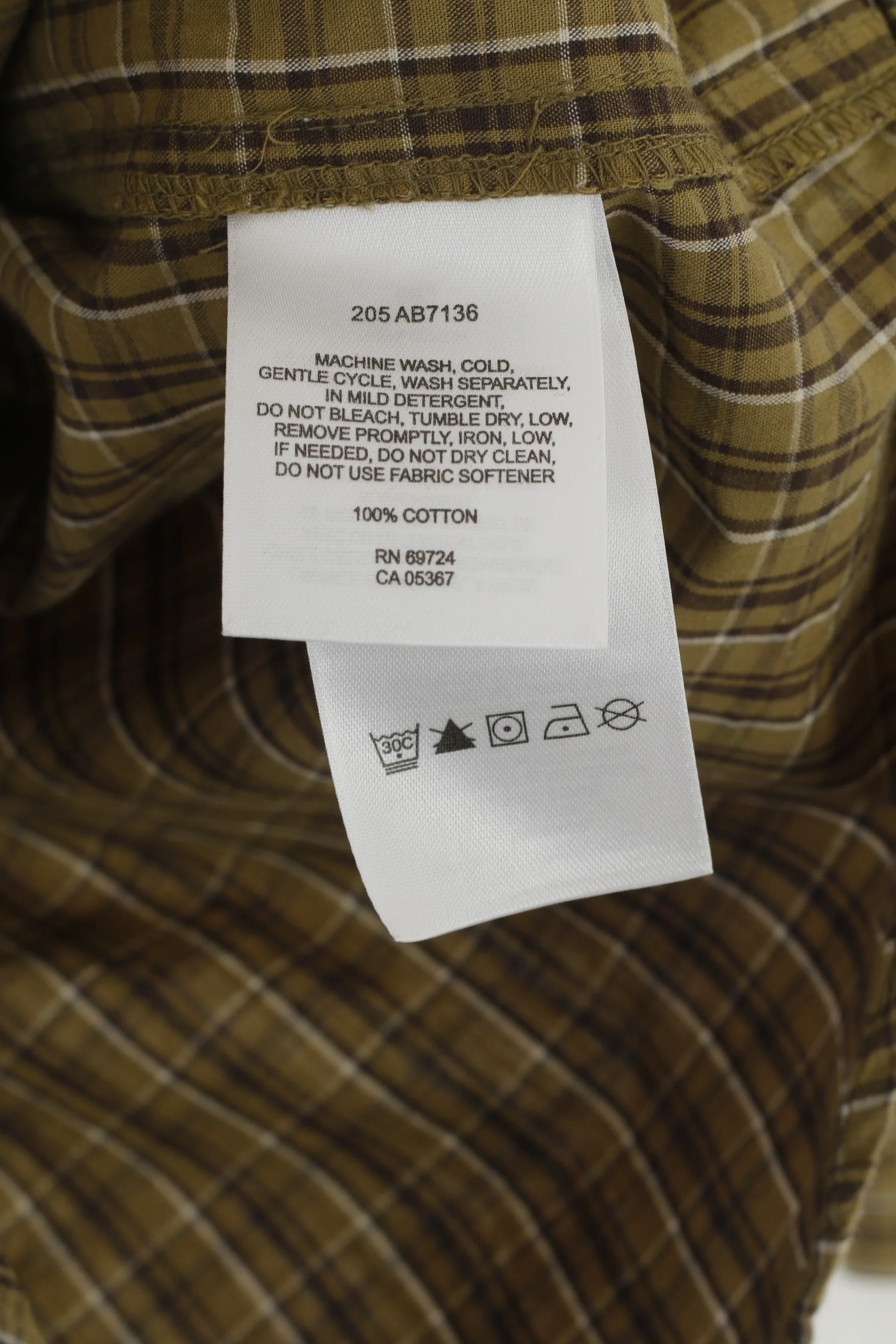 Columbia Sportswear Company Youth L 12 Age Casual Shirt Check Khaki Cotton Top - Image 5