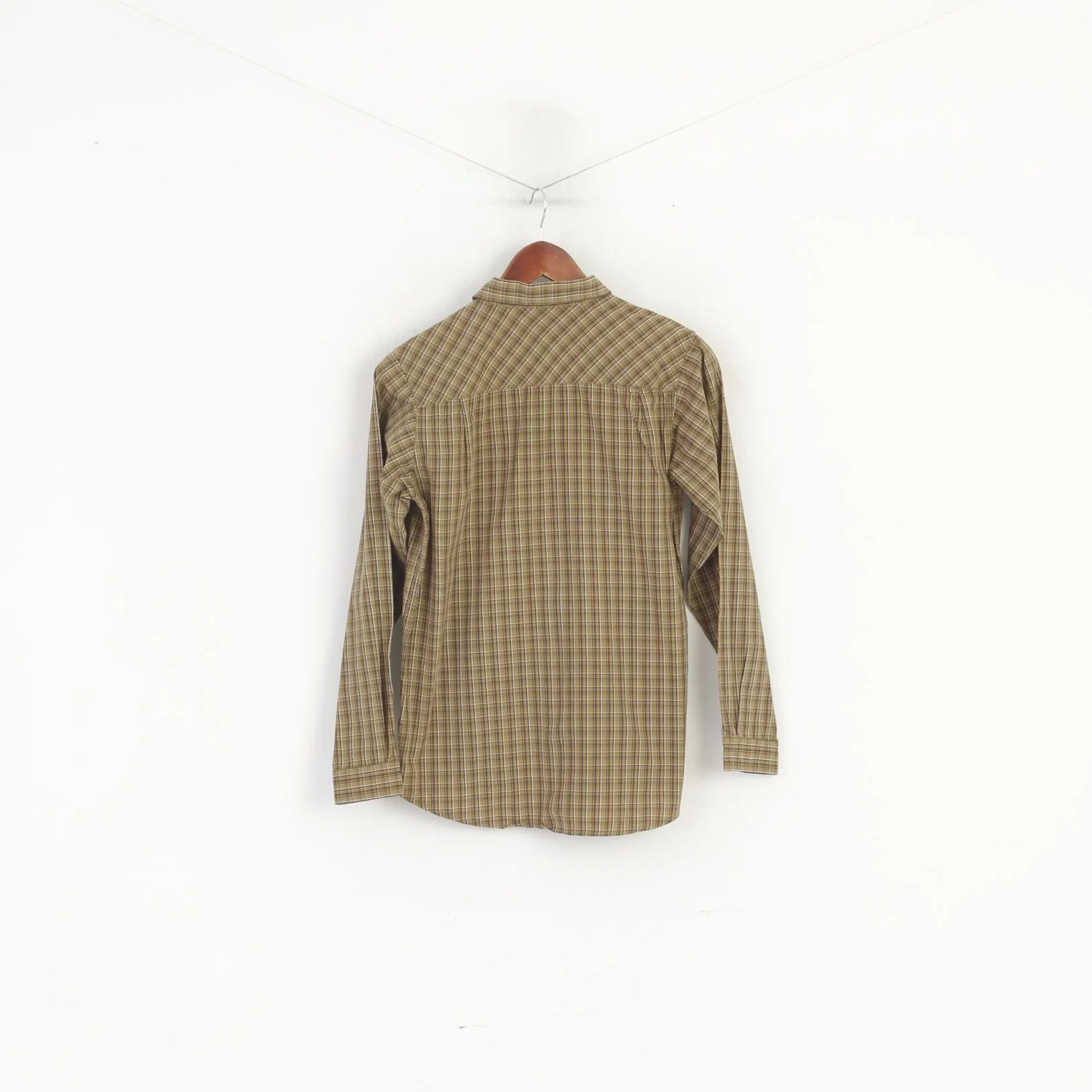 Columbia Sportswear Company Youth L 12 Age Casual Shirt Check Khaki Cotton Top - Image 6