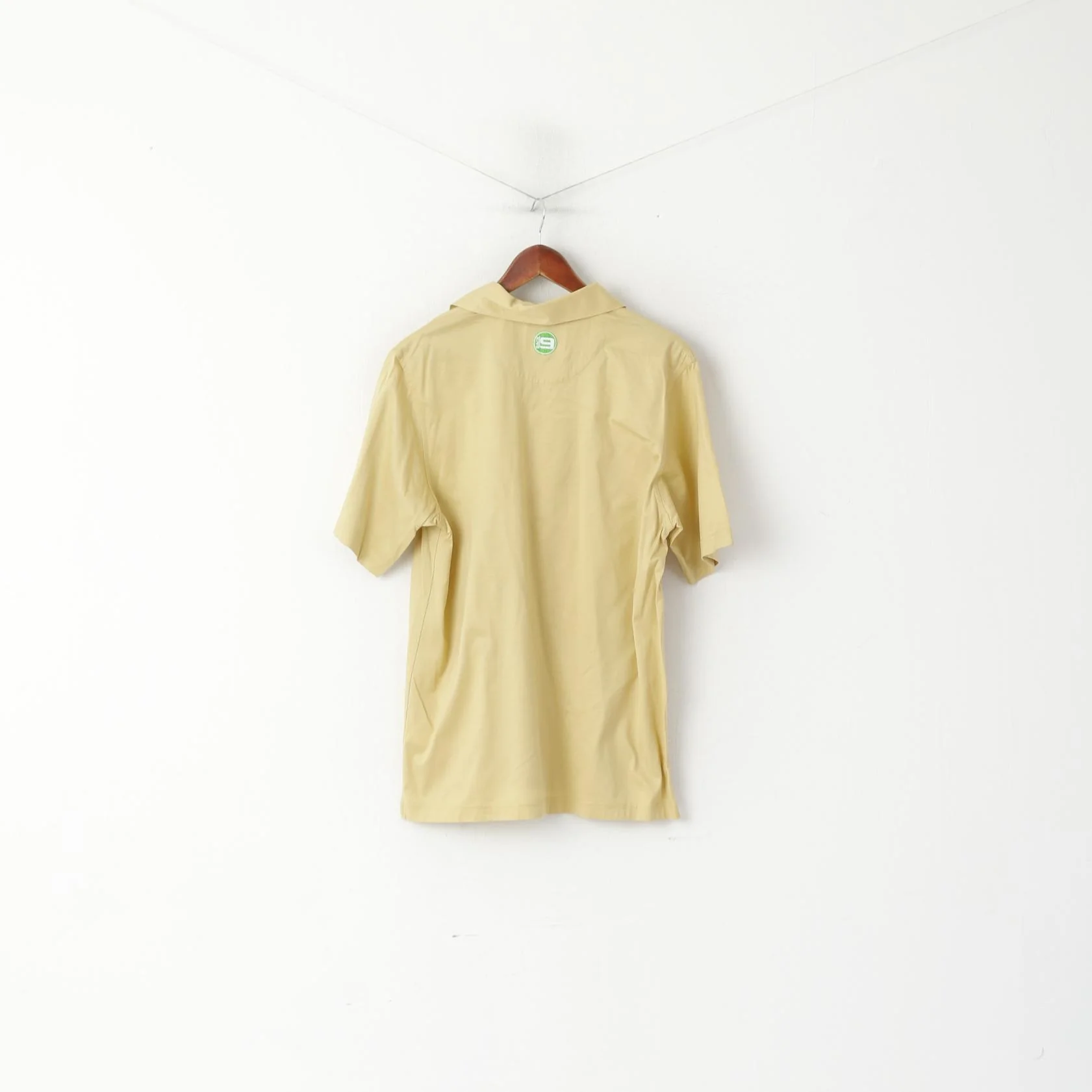 Back9 PGA Tour Men L Polo Shirt Beige Cotton Golf Sport Vintage Detailed Buttons Top - Image 5
