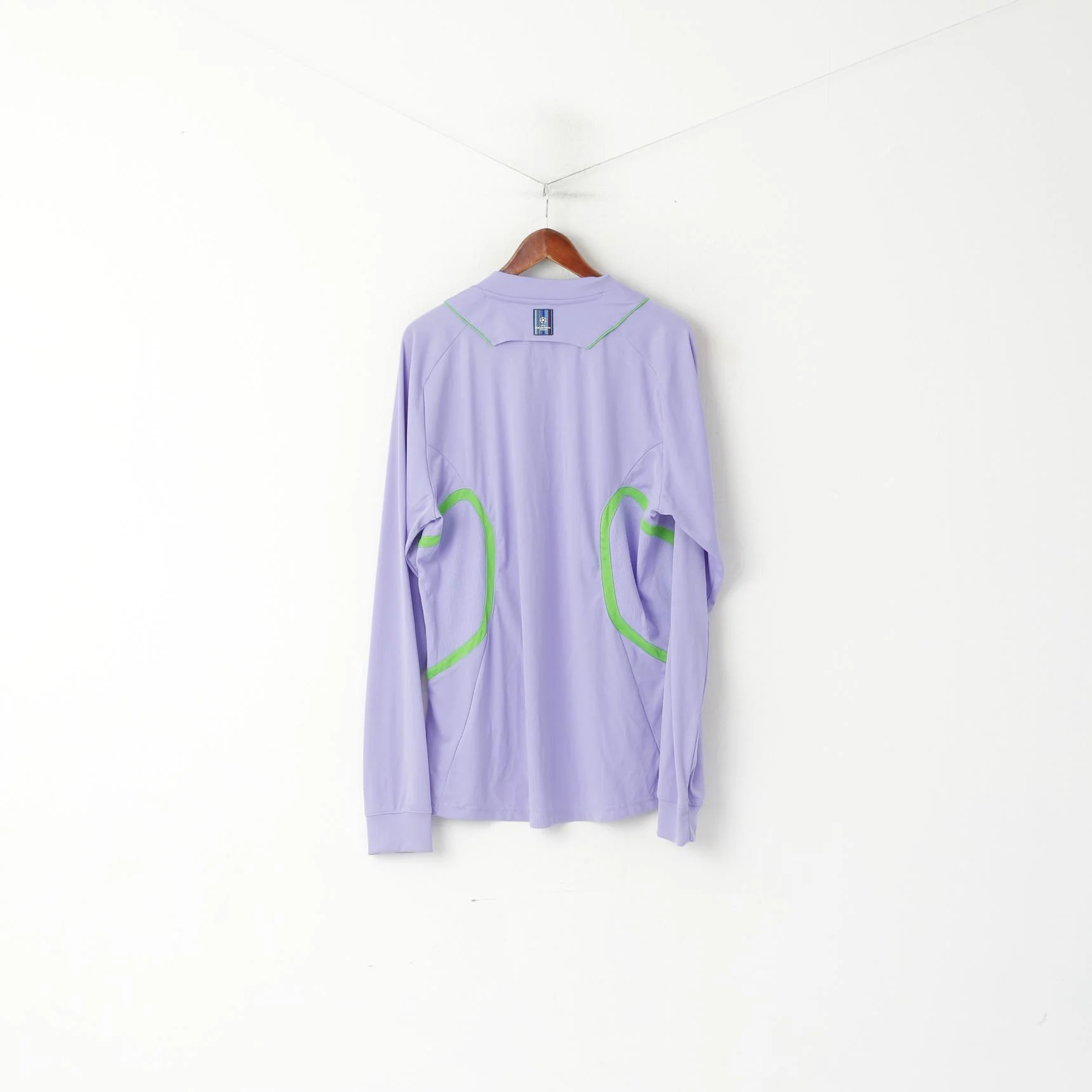 Adidas Men XL Long Sleeved Shirt Purple UEFA Champions League Vintage Jersey - Image 7