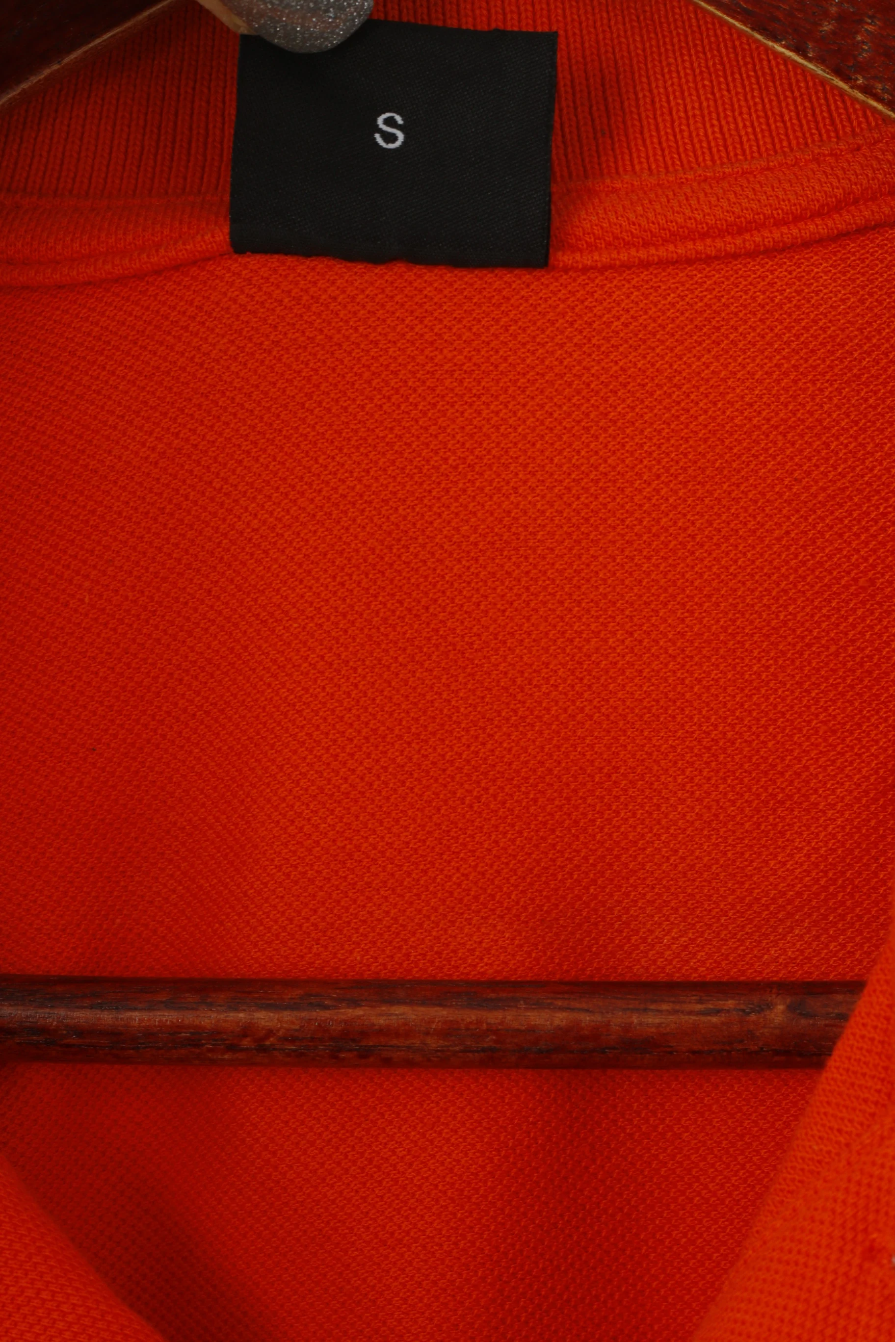 Hugo Boss Men S Polo Shirt Orange Cotton Detailed Buttons Classic Plain Top - Image 4