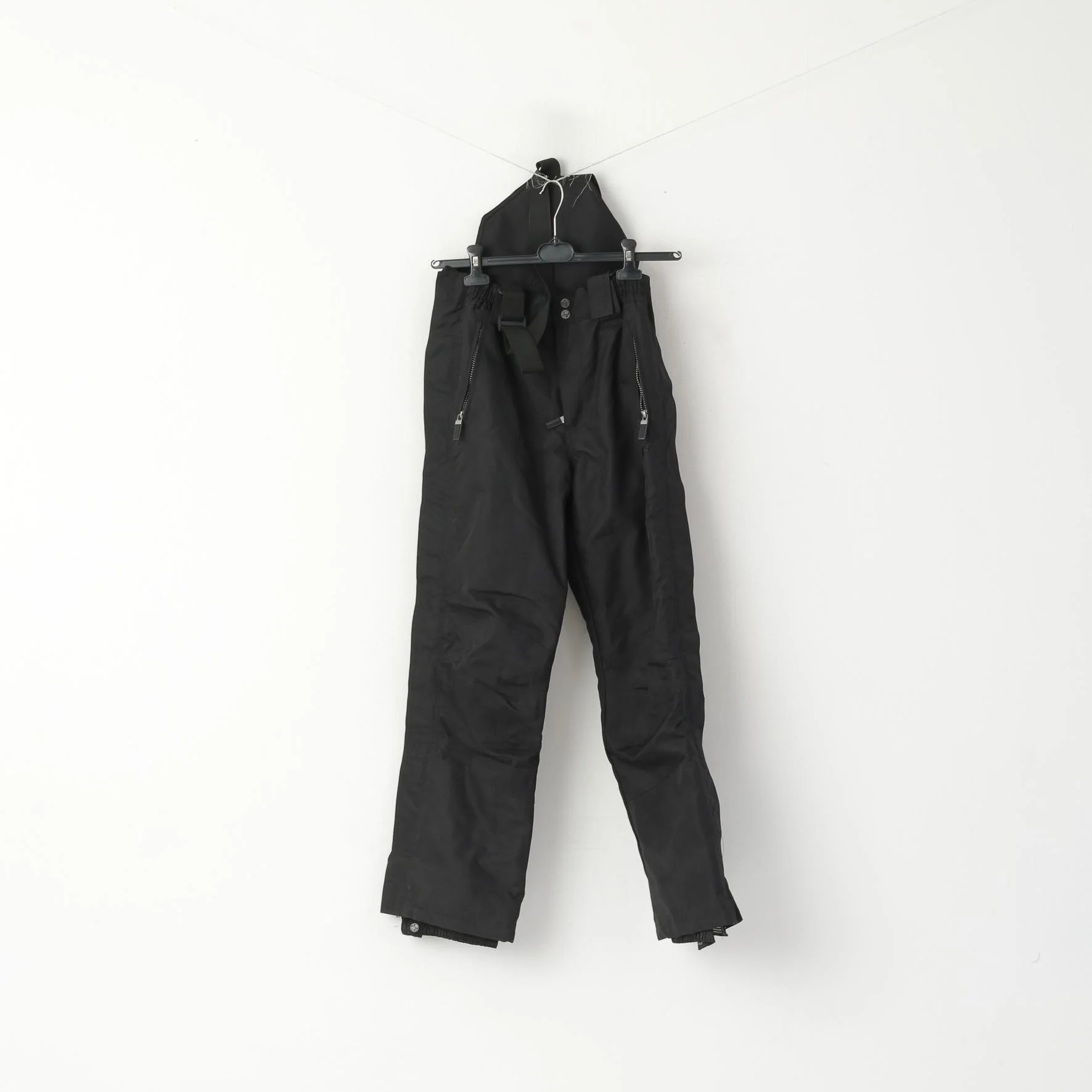 Stuf Women 36 S Ski Trousers Black Bibs Nylon Waterproof Snowboarding Pants