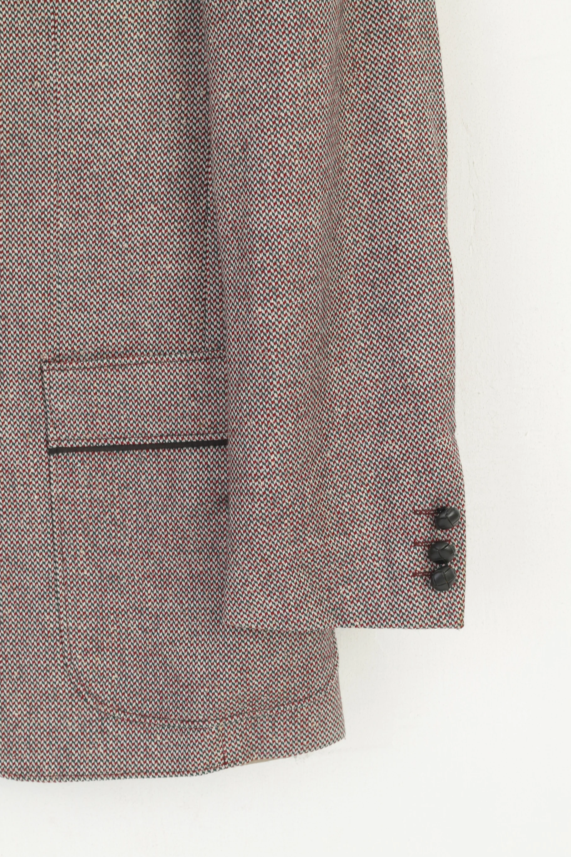 Bruno Kirches Landlord Men 38 Blazer Vintage Green Red Wool Silk Single Breasted Jacket - Image 3