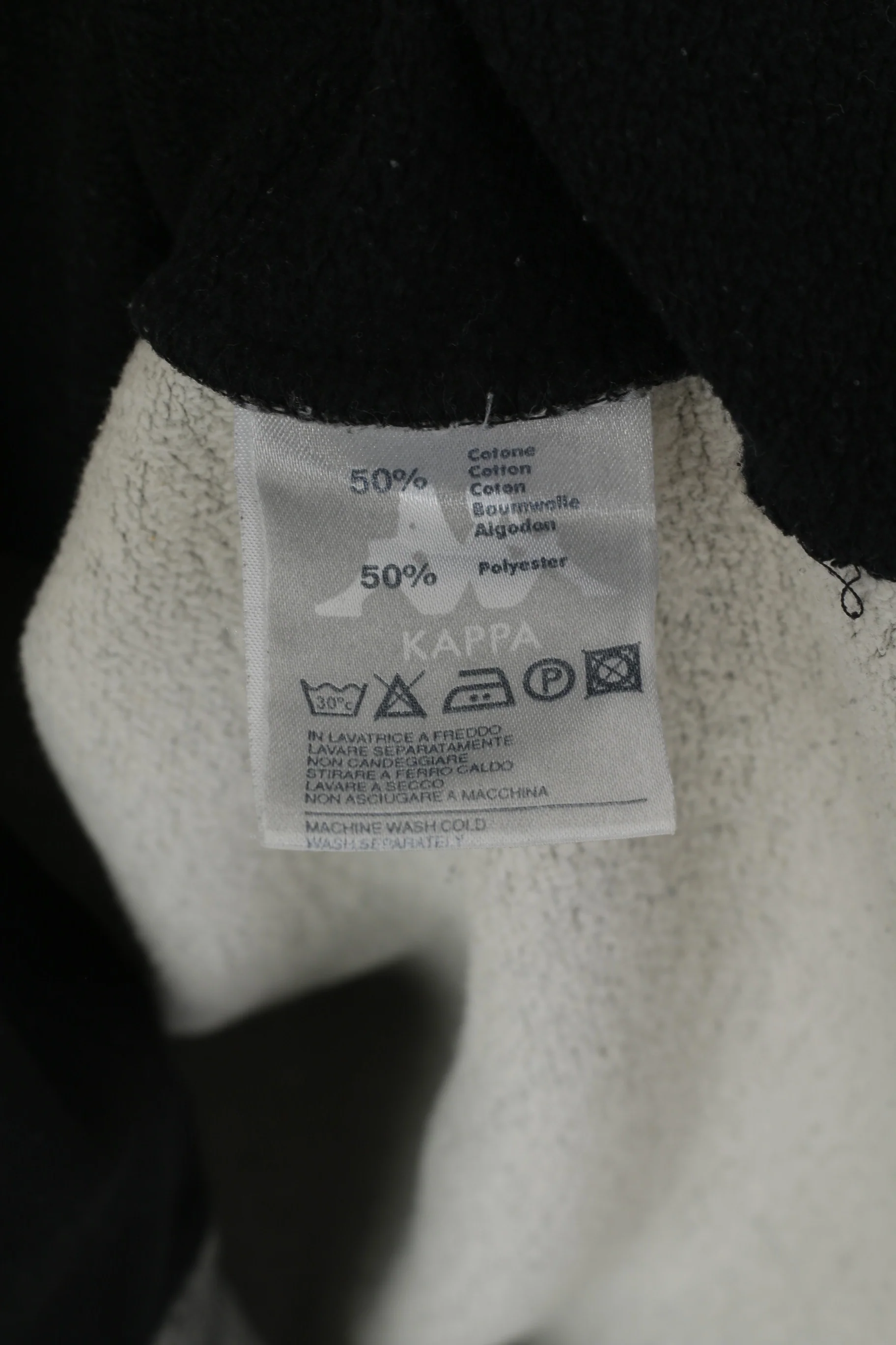 Kappa Men L Sweatshirt Gray Vintage Cotton V Neck Sportswear Top - Image 5