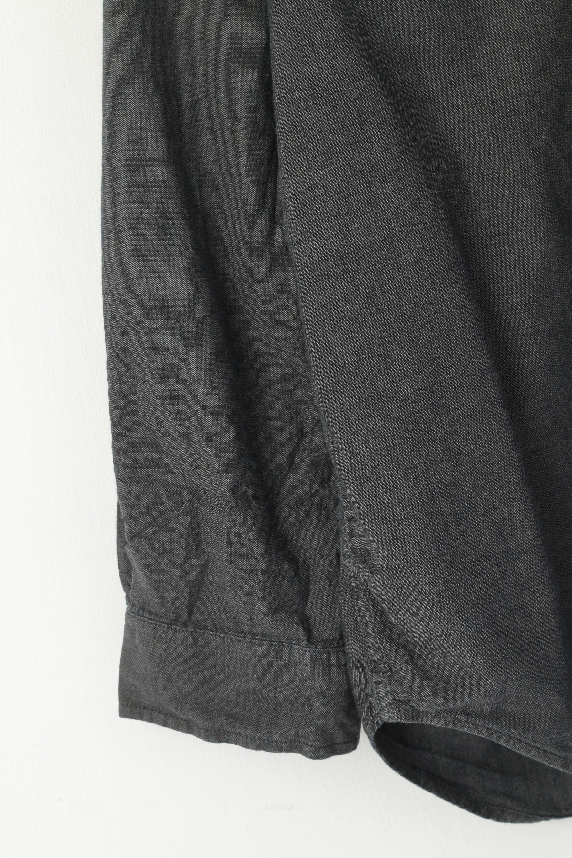 Carhartt Men L Casual Shirt Gray Cotton Relaxed Fit Long Sleeve Pockets Top - Image 3