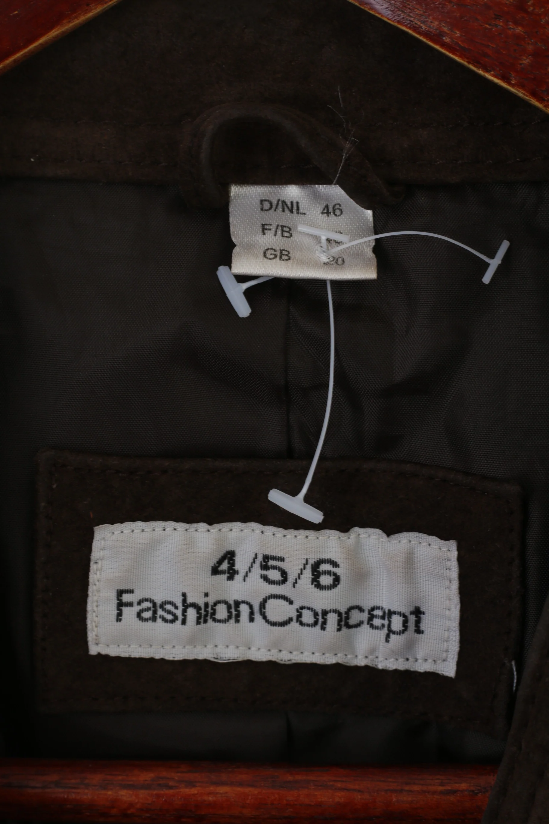 4/5/6 Fashion Concept Women 46 M Jacket Brown Leather Buttoned Biker Belted Top - Image 4