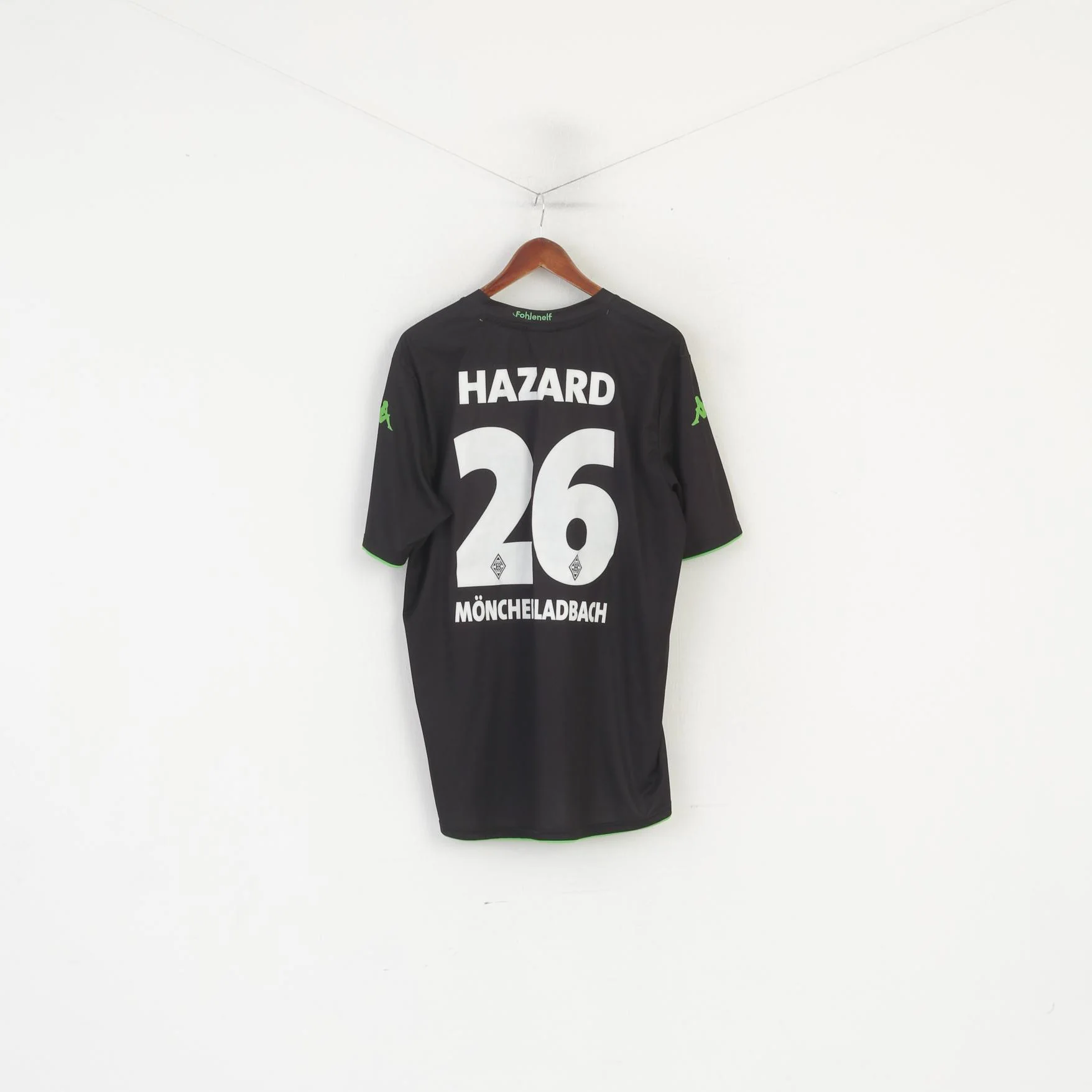 Kappa Men XXL Shirt Black Borussia Monchengladbach #26 Hazard Football Jersey Top - Image 6