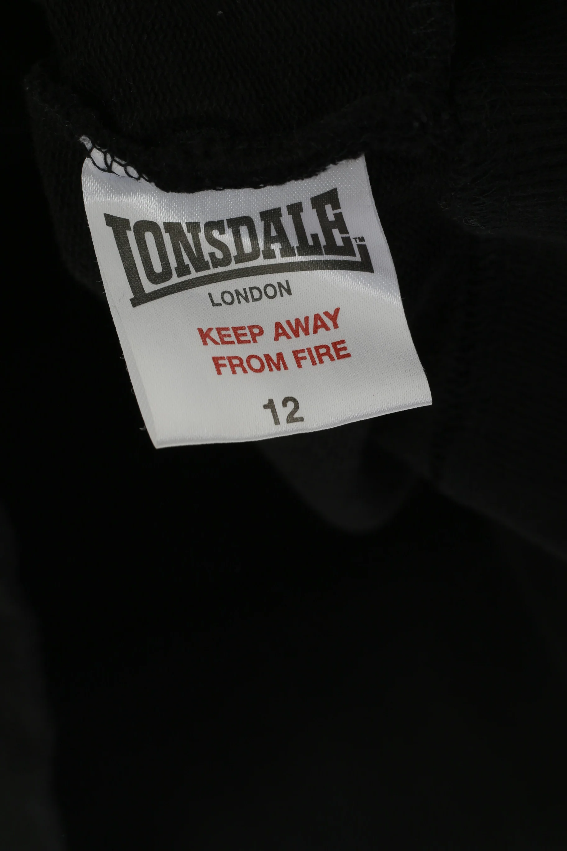 Lonsdale London Women 12 S Sweatshirt Black Cotton Logo Full Zip Cropped Top - Image 5