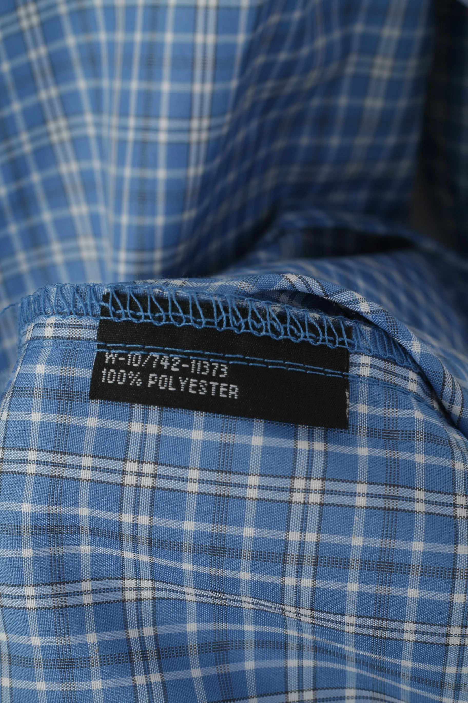 Gaupa Mes M Casual Shirt Blue Check Outdoor Rolled Up Sleeve Top - Image 5
