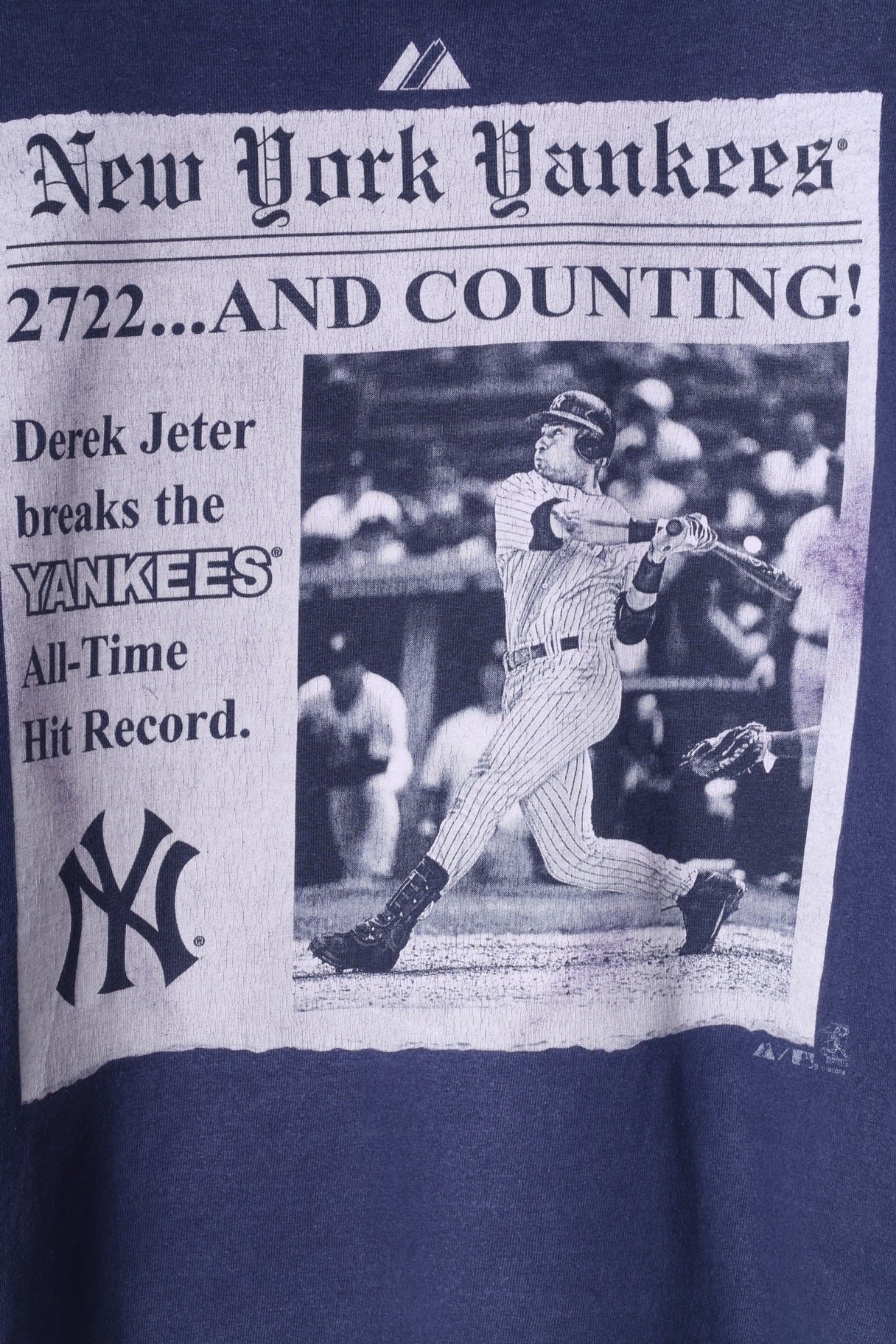 Mejestic Boys M 12 Age T-Shirt Navy New York Yankees Derek Jeter Top - Image 3