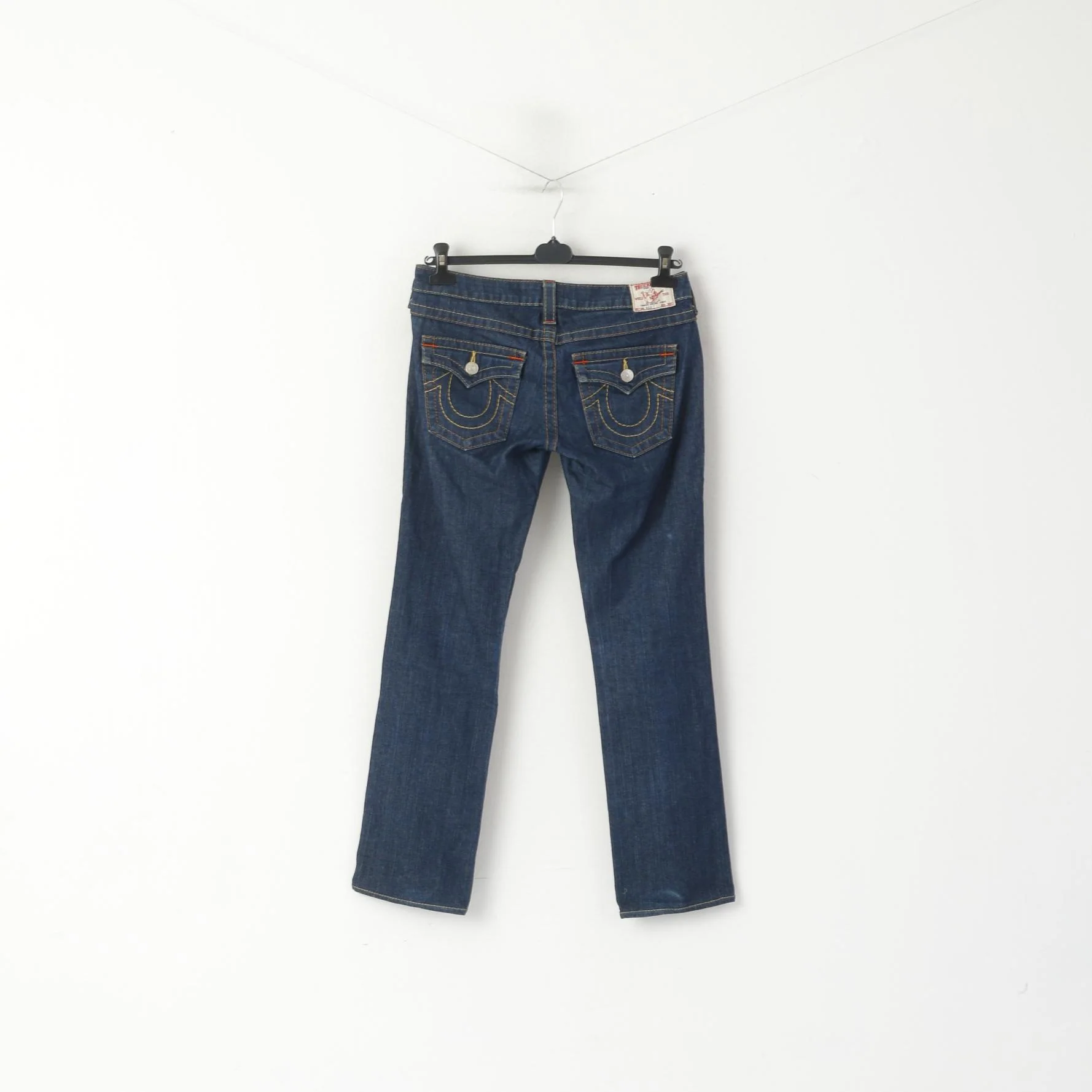 True Religion Women 28 Jeans Trousers Navy Cotton Denim Low Waist Pants - Image 7