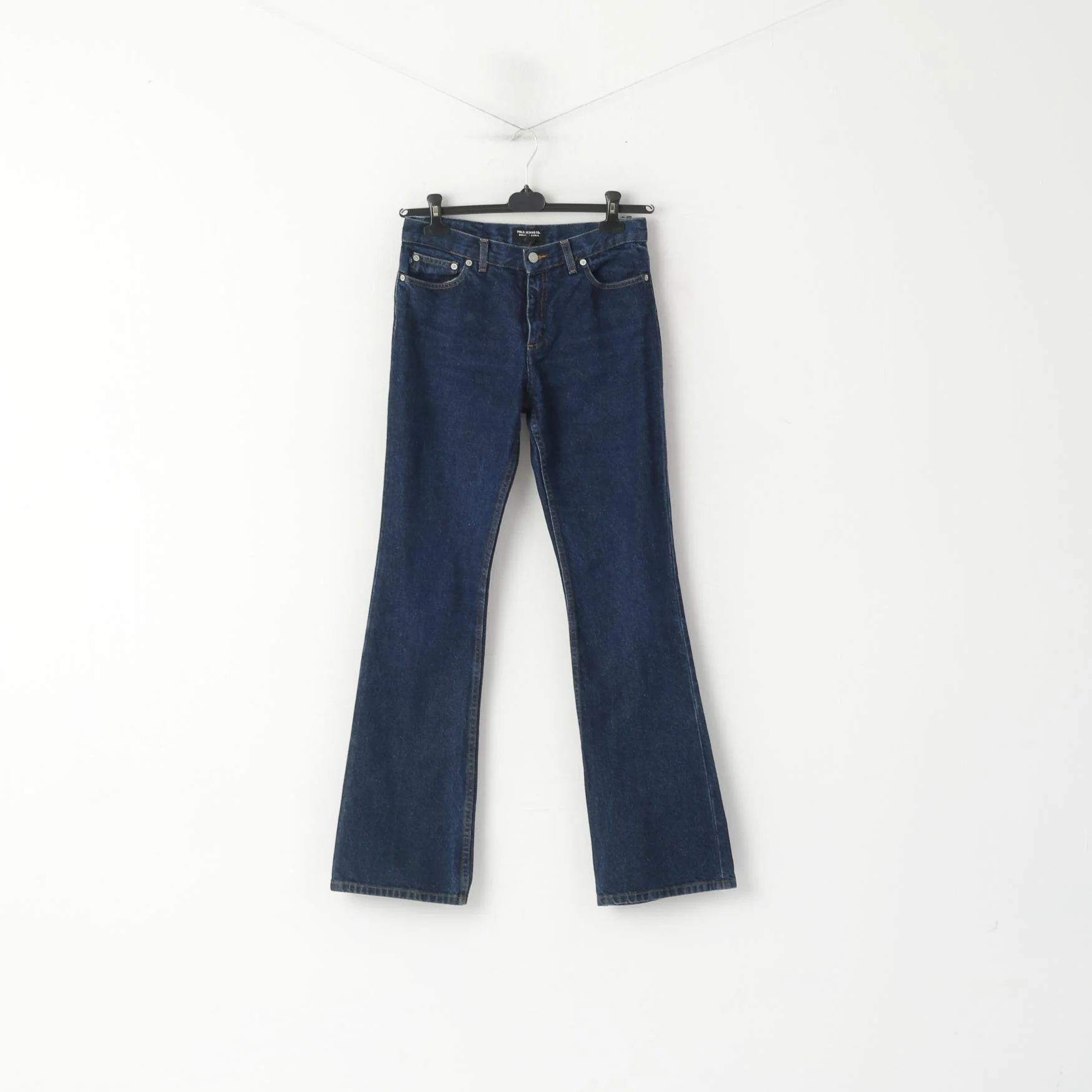 Polo Jeans Ralph Lauren Women 8 Jeans Trousers Navy lare Cotton Wide Leg Pants - Image 2