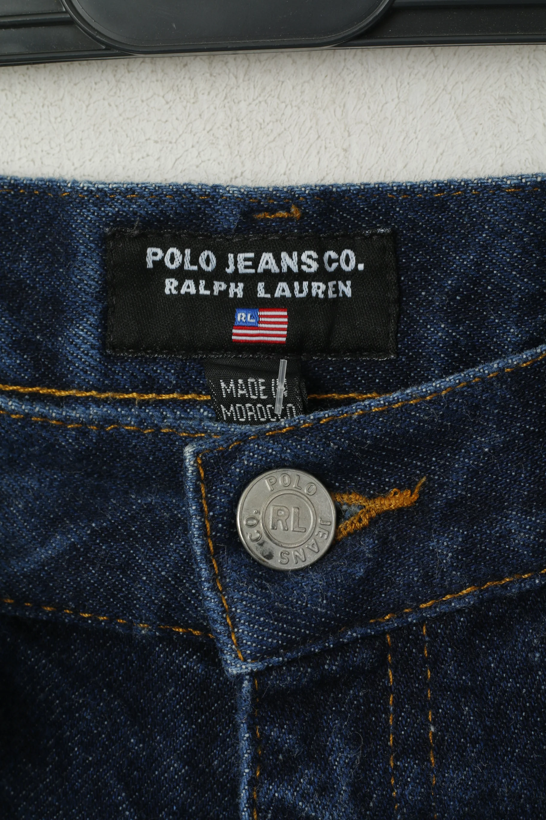 Polo Jeans Ralph Lauren Women 8 Jeans Trousers Navy lare Cotton Wide Leg Pants - Image 4