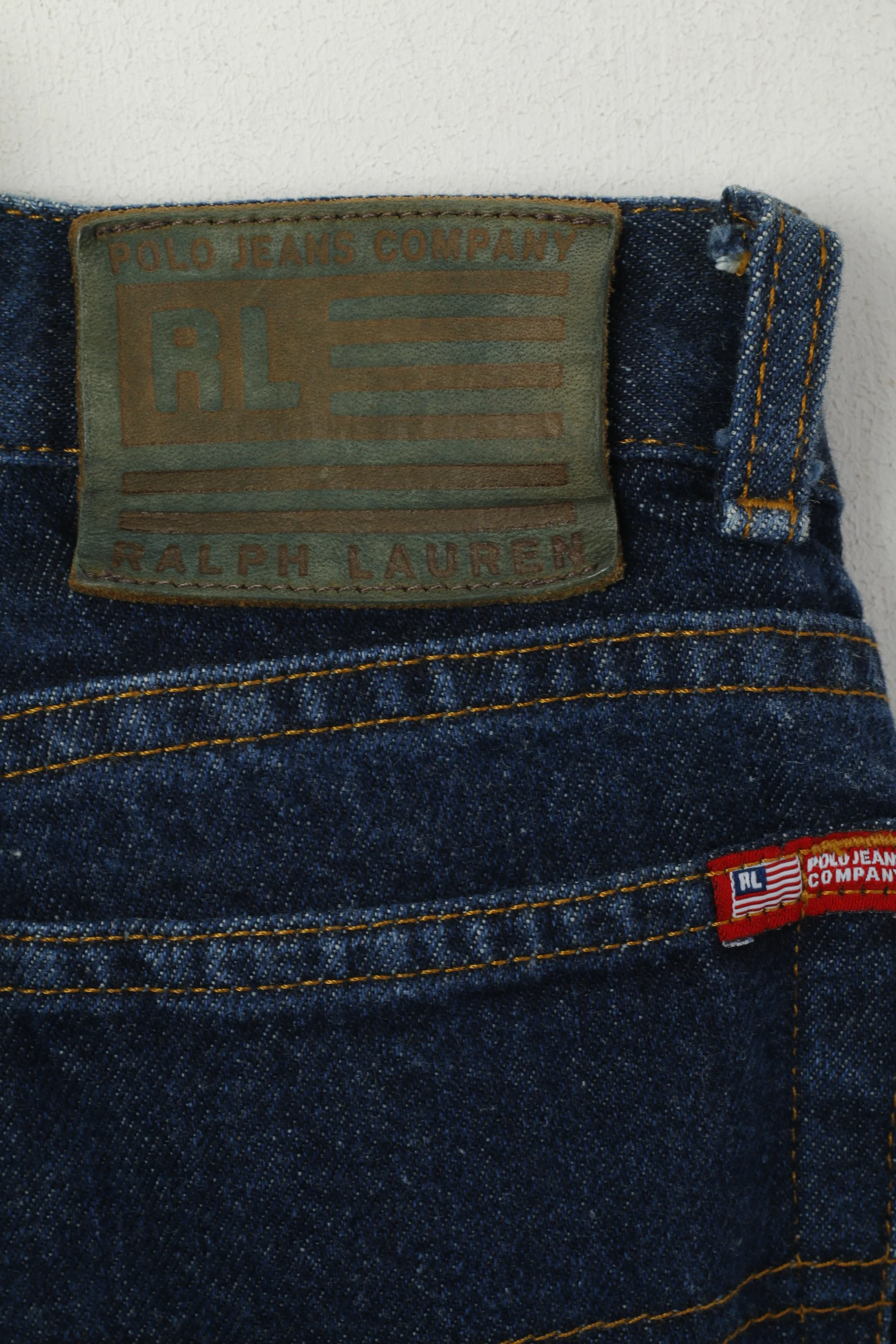 Polo Jeans Ralph Lauren Women 8 Jeans Trousers Navy lare Cotton Wide Leg Pants - Image 5