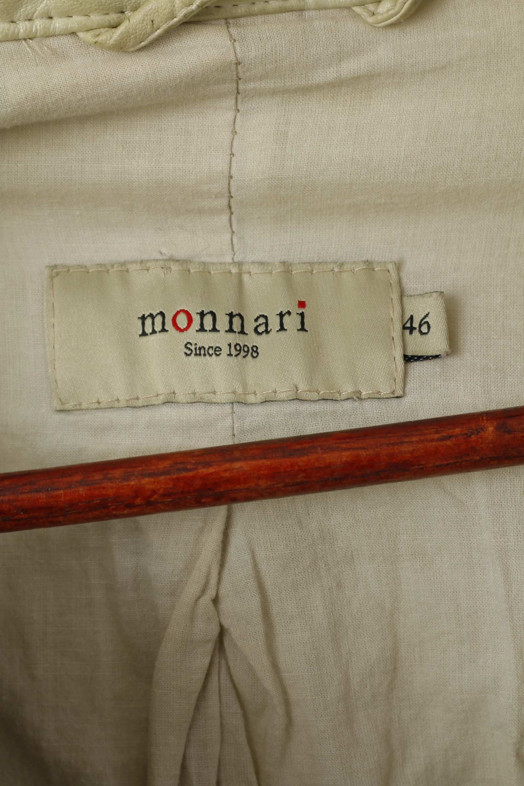 Monnari Women 46 XL Jacket Beige Biker Full Zipper Stand Up Collar Ramones Top - Image 5