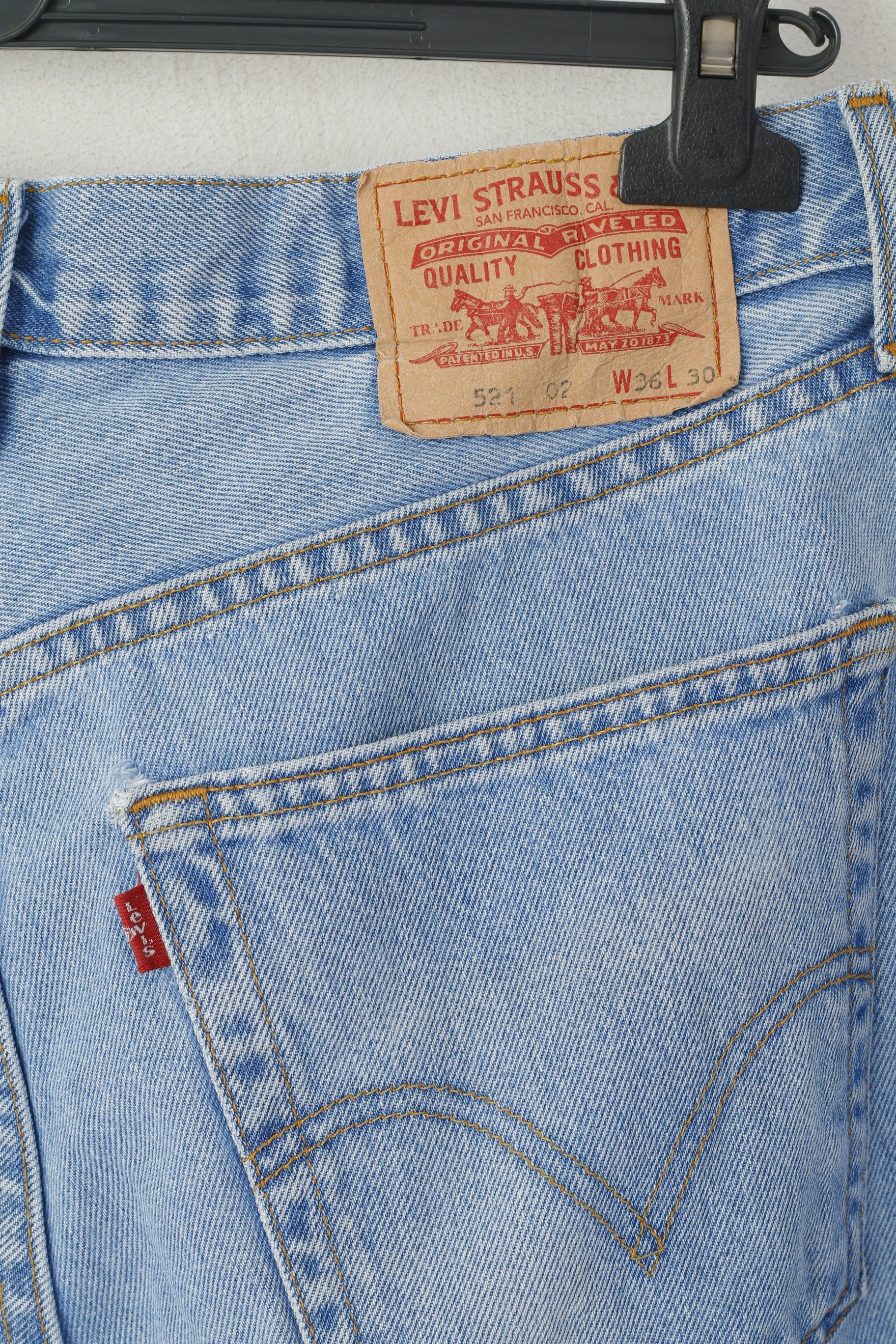 Levi's Men 36 Jeans Trousers Blue Denim Vintage Cotton 521 Classic Pants - Image 6