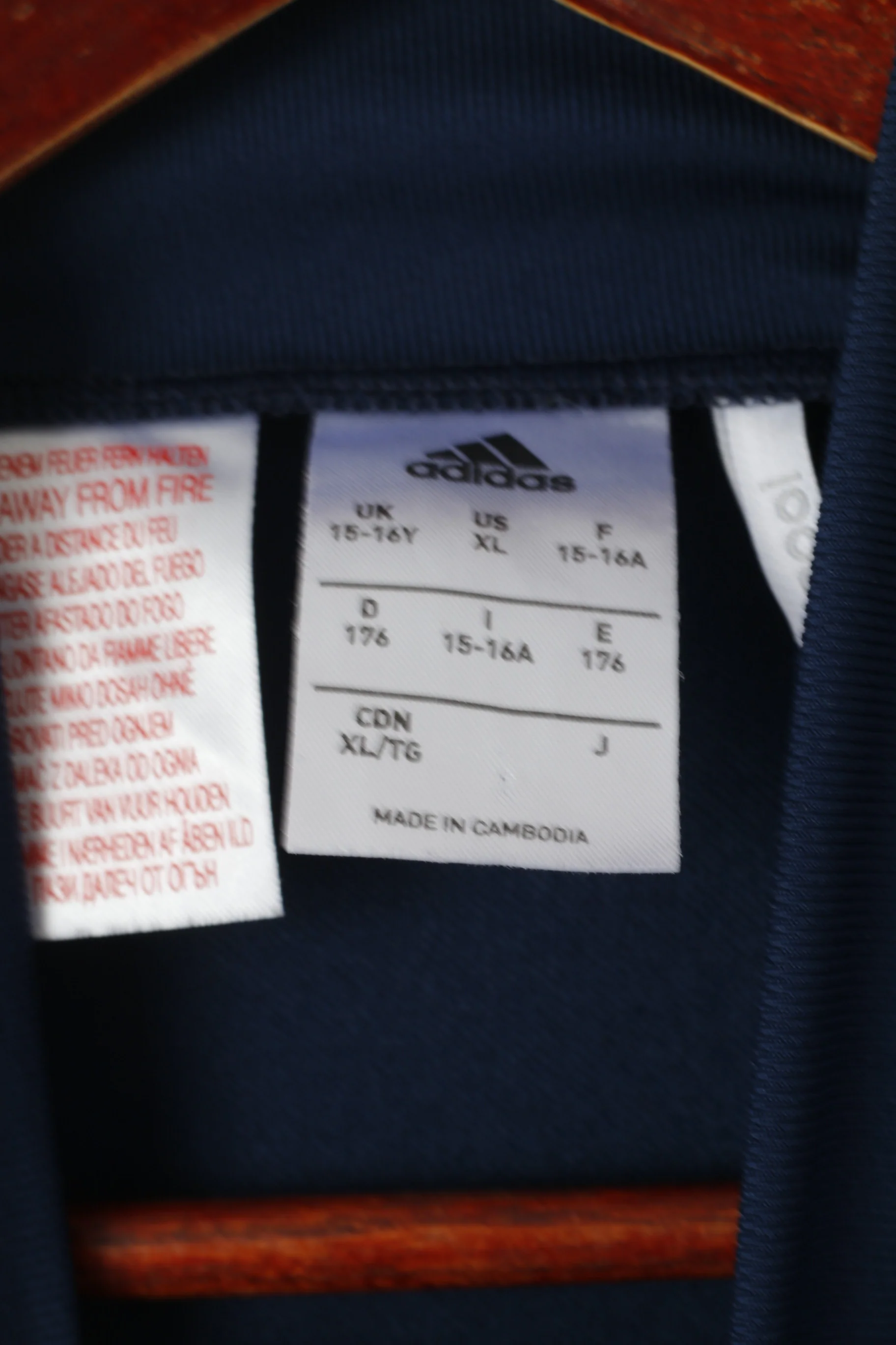 Adidas Youth 176 15-16 Age Shirt Navy Activewear Long Sleeve Climacool Top - Image 5