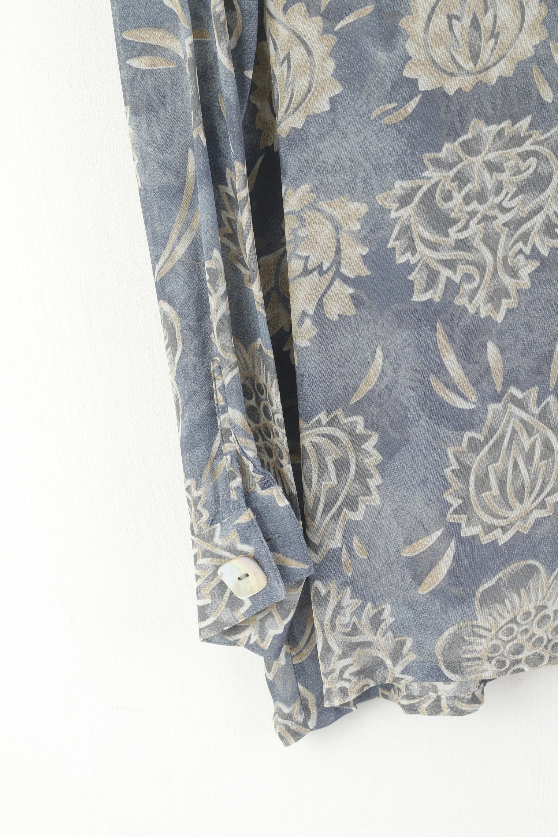 Marc Aurel Women 36 M Casual Shirt Blue Viscose Translucent Material Elegant Top - Image 3