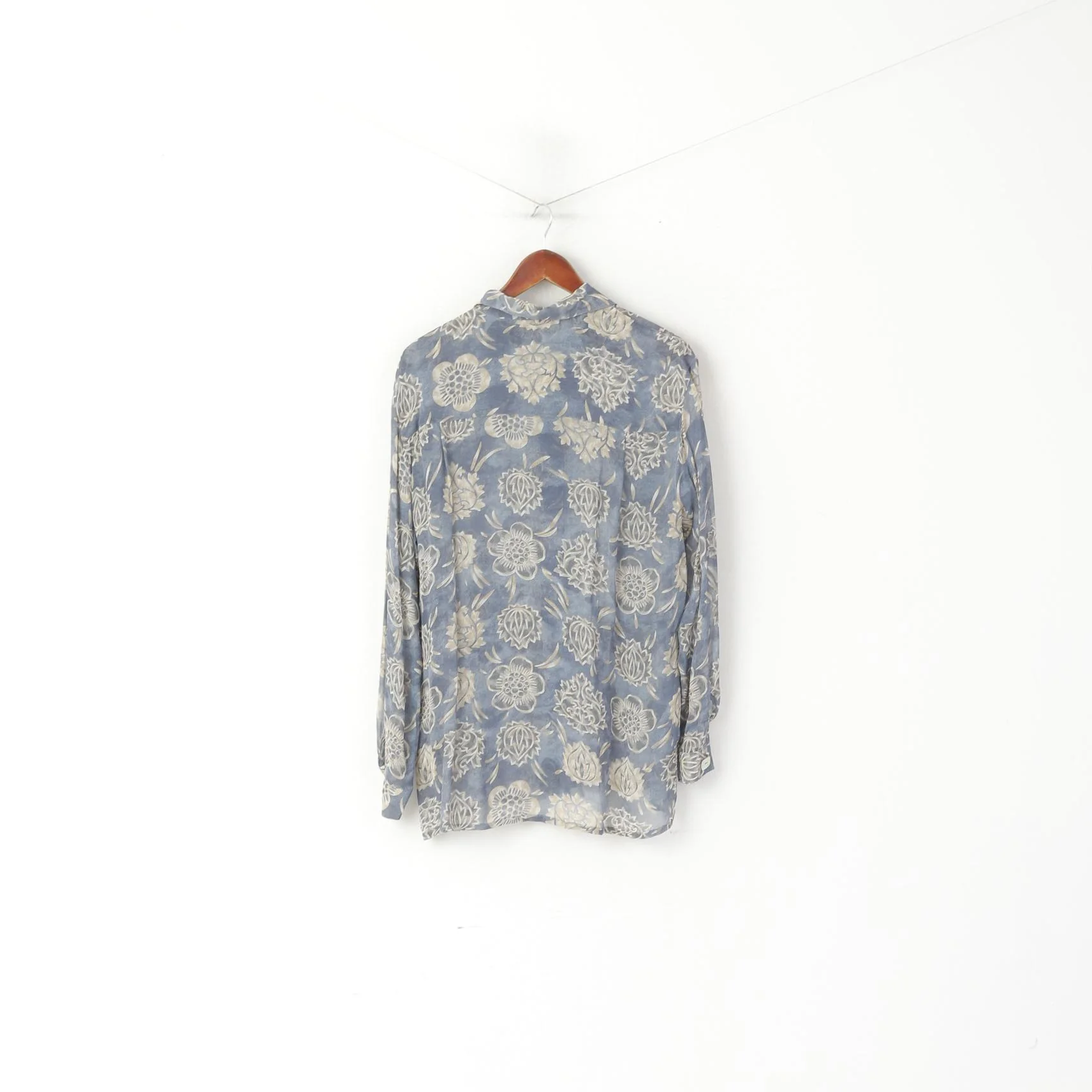 Marc Aurel Women 36 M Casual Shirt Blue Viscose Translucent Material Elegant Top - Image 6