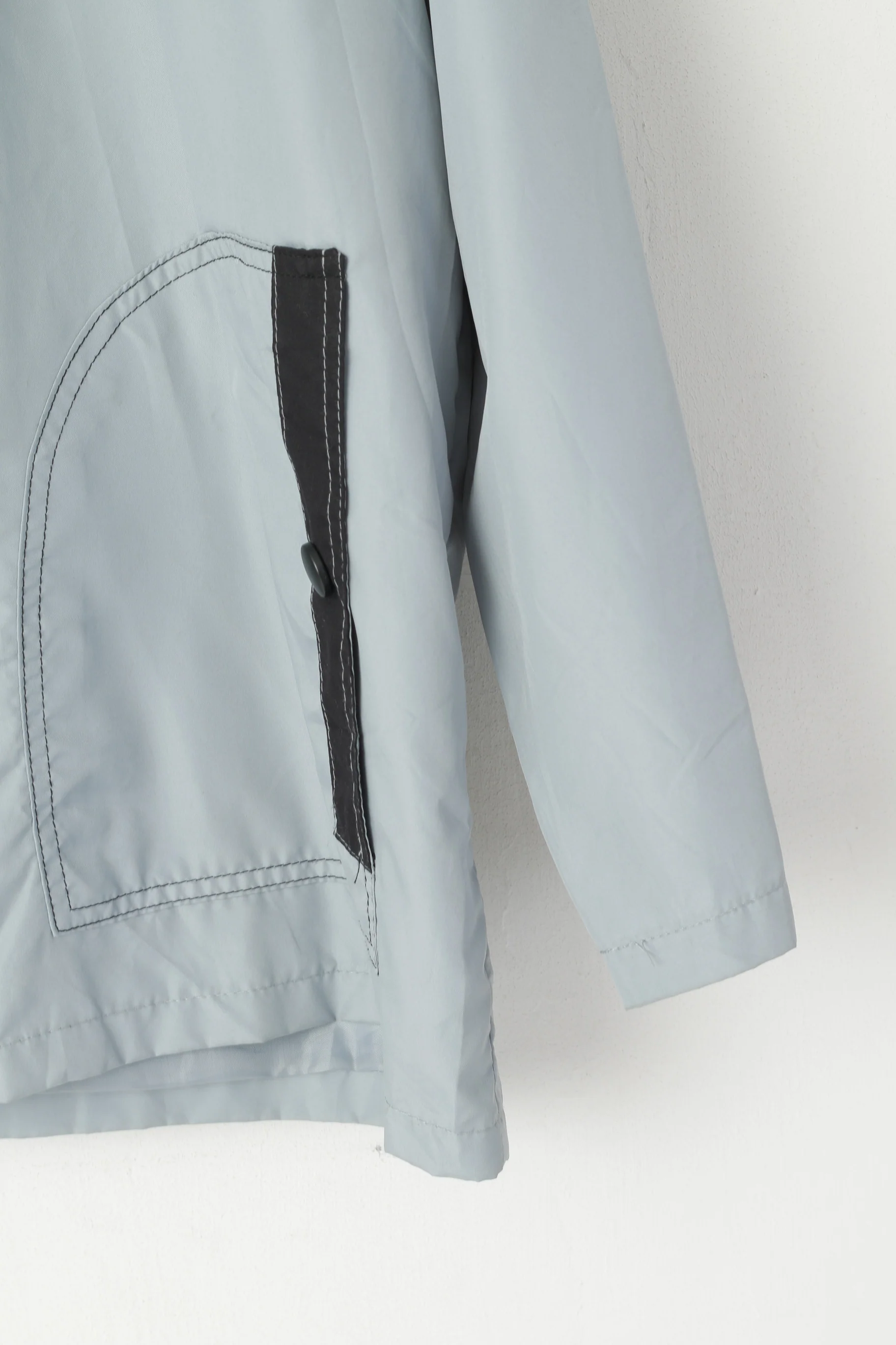 Anne Lancay Women L Jacket Blue Lightweight Full Zipper Marine Top - Image 3