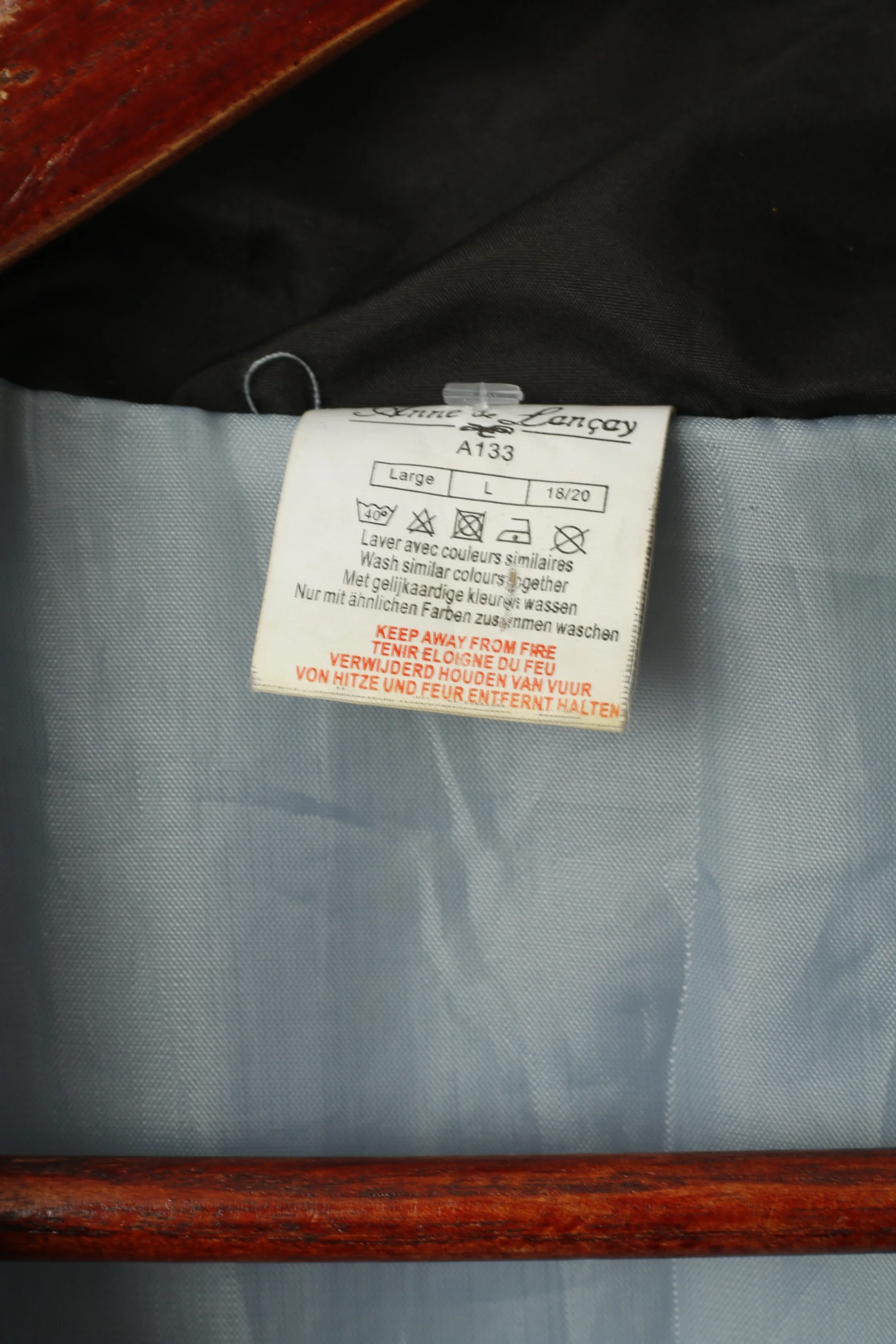 Anne Lancay Women L Jacket Blue Lightweight Full Zipper Marine Top - Image 4