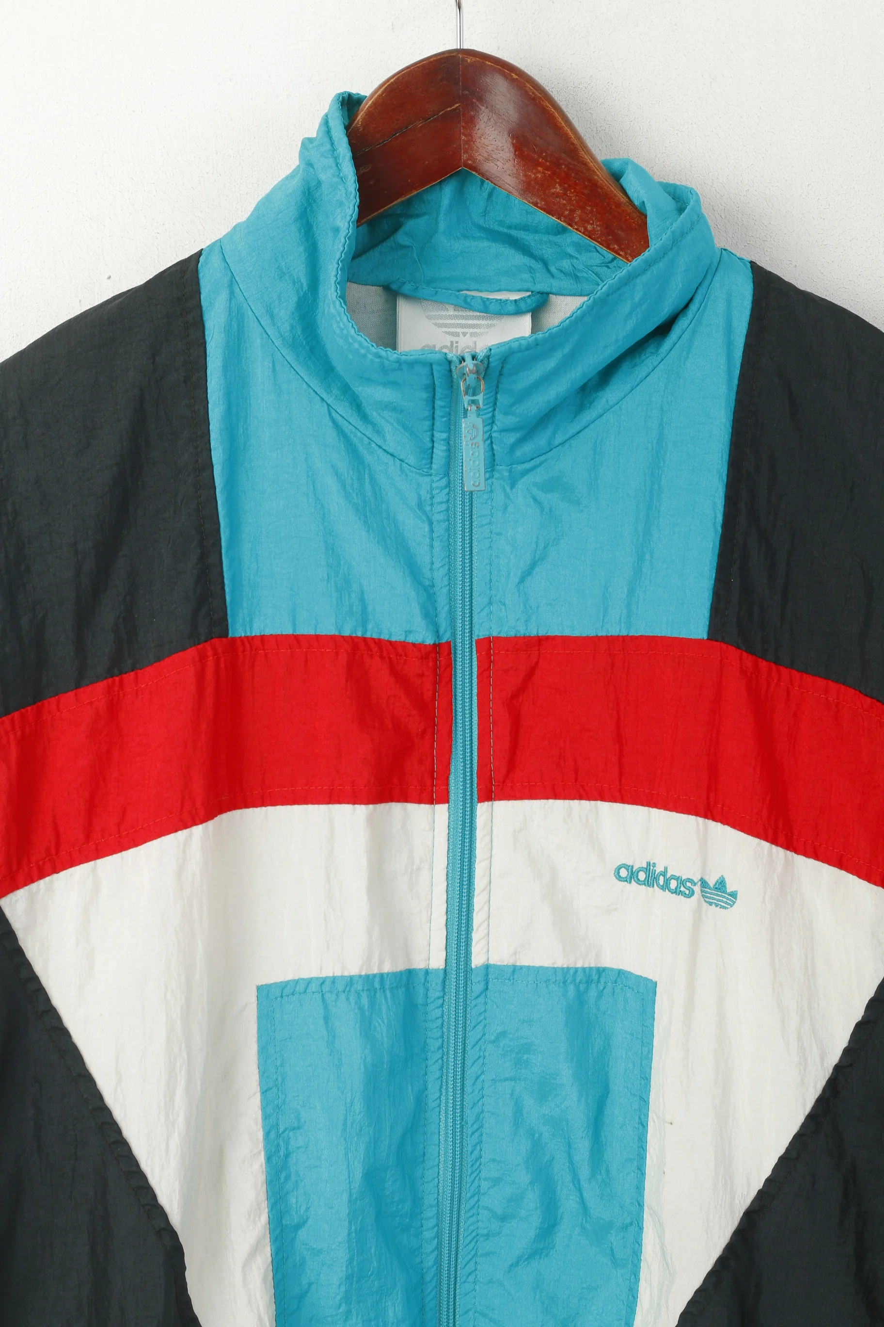 Adidas Men D5 174 M Jacket Vintage Shiny Nylon Green Full Zip Oldschool Track Top - Image 2