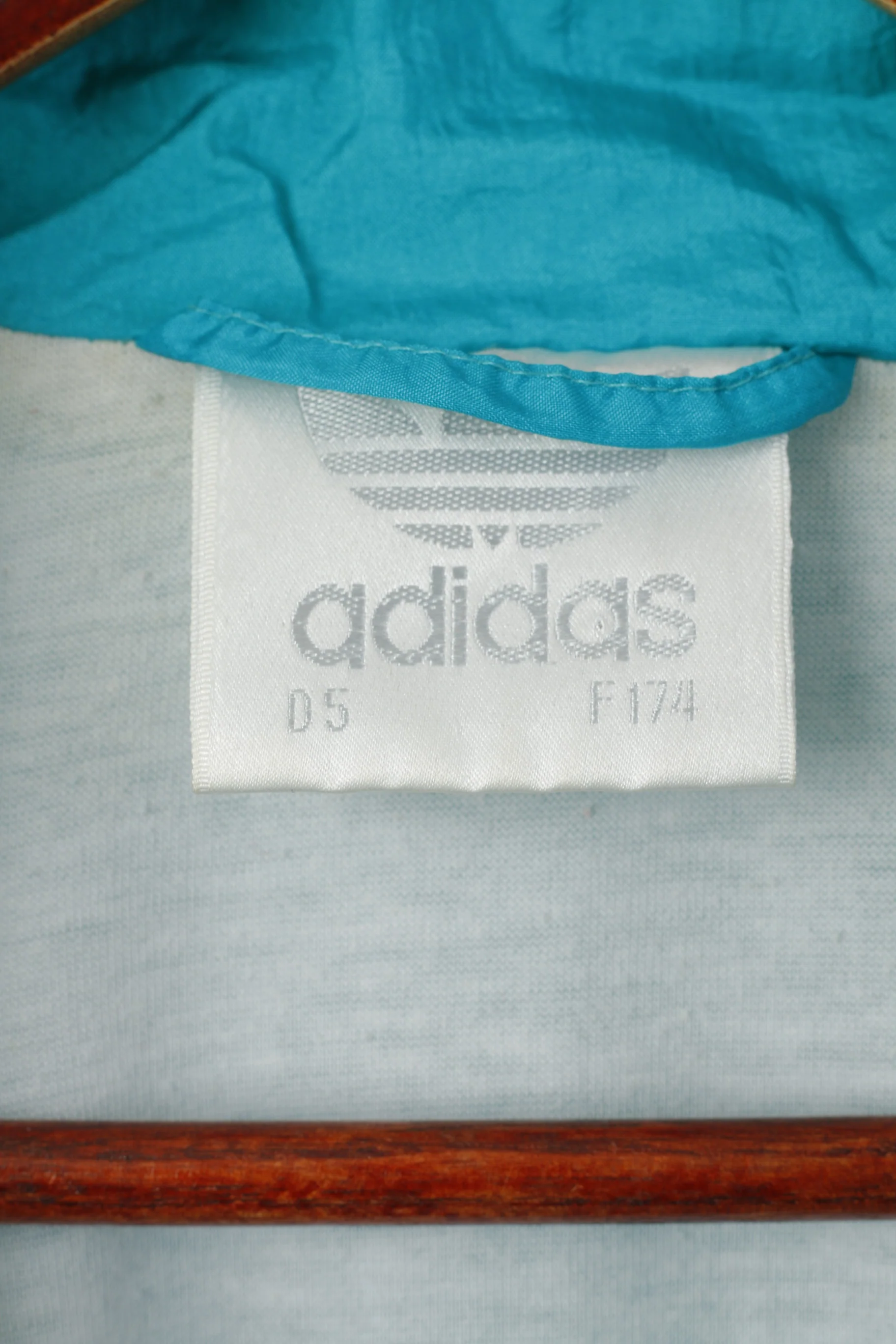 Adidas Men D5 174 M Jacket Vintage Shiny Nylon Green Full Zip Oldschool Track Top - Image 5