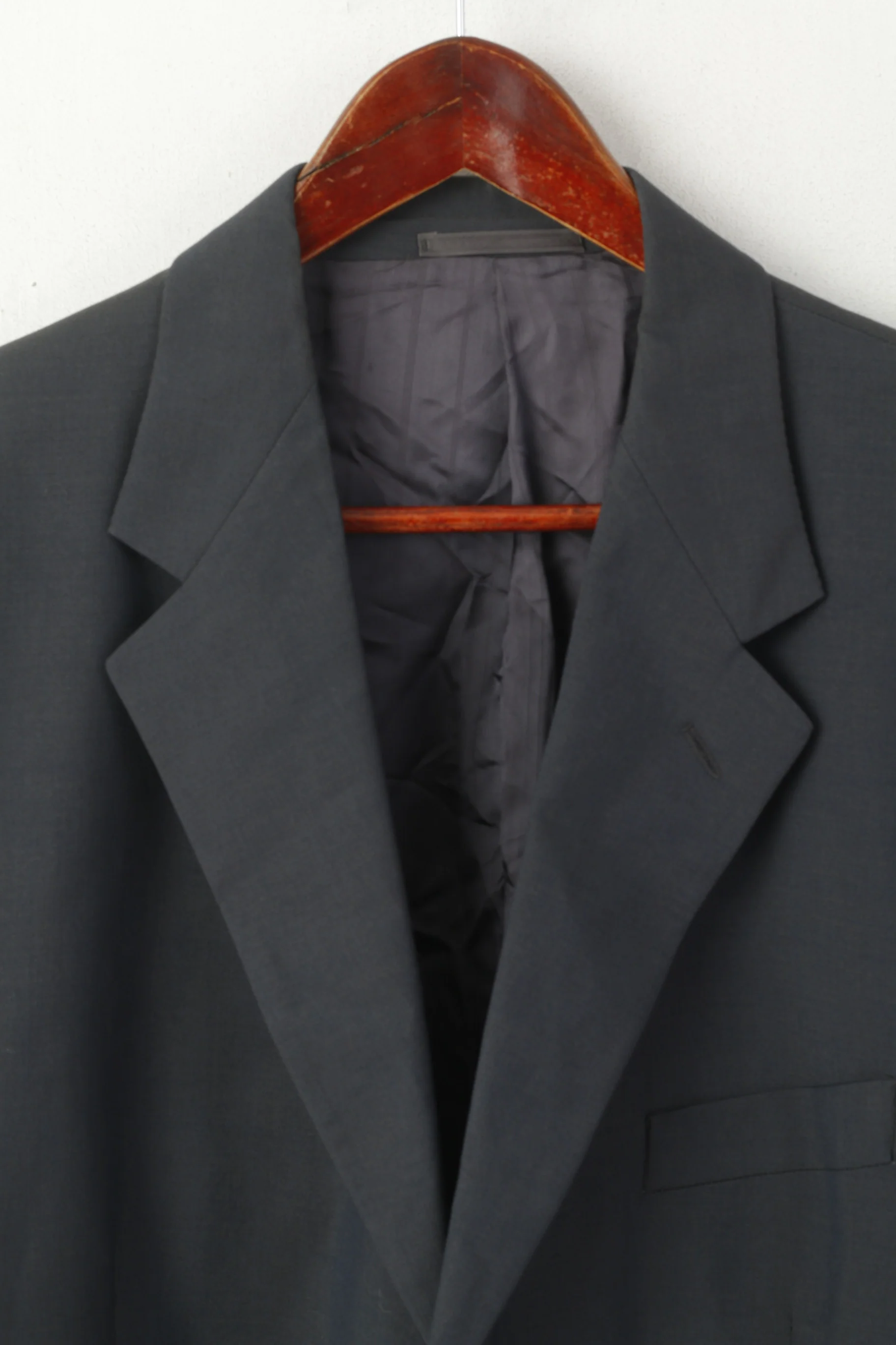 Jaeger Men 54 44 Blazer Navy Pure New Wool Single Breasted Jacket - Image 2